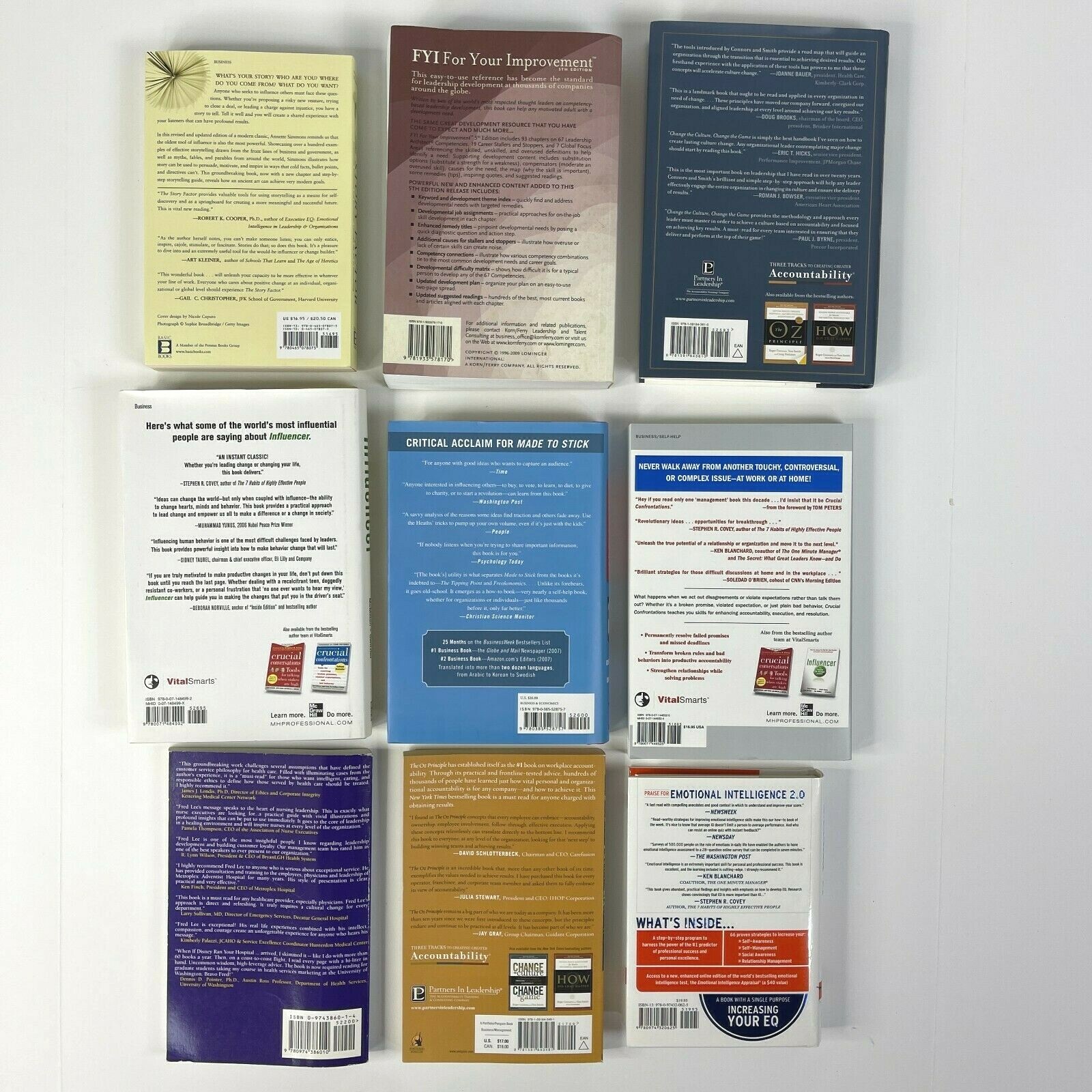 Influencer Improvement Accountability Self Help 9 Book Lot Oz Principle Change