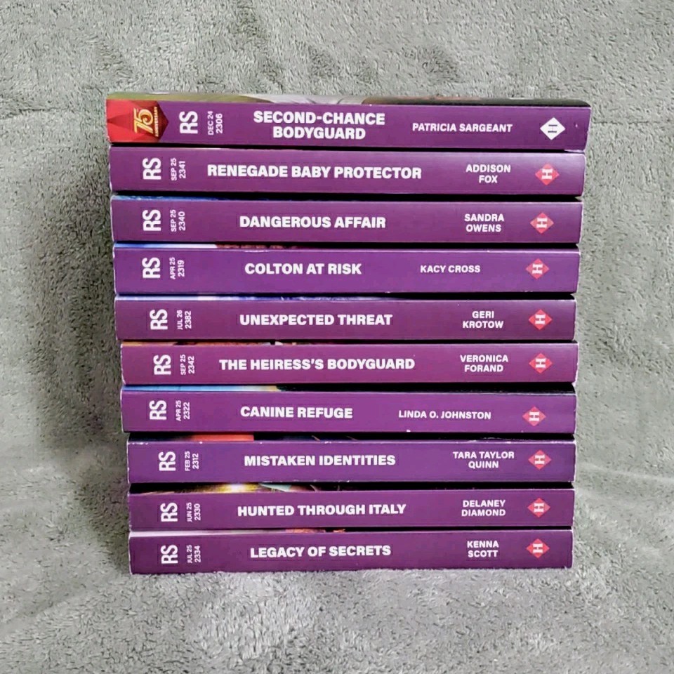 Lot of 10 Harlequin Romantic Suspense Intrigue Books PB Bodyguard Mystery AC-7