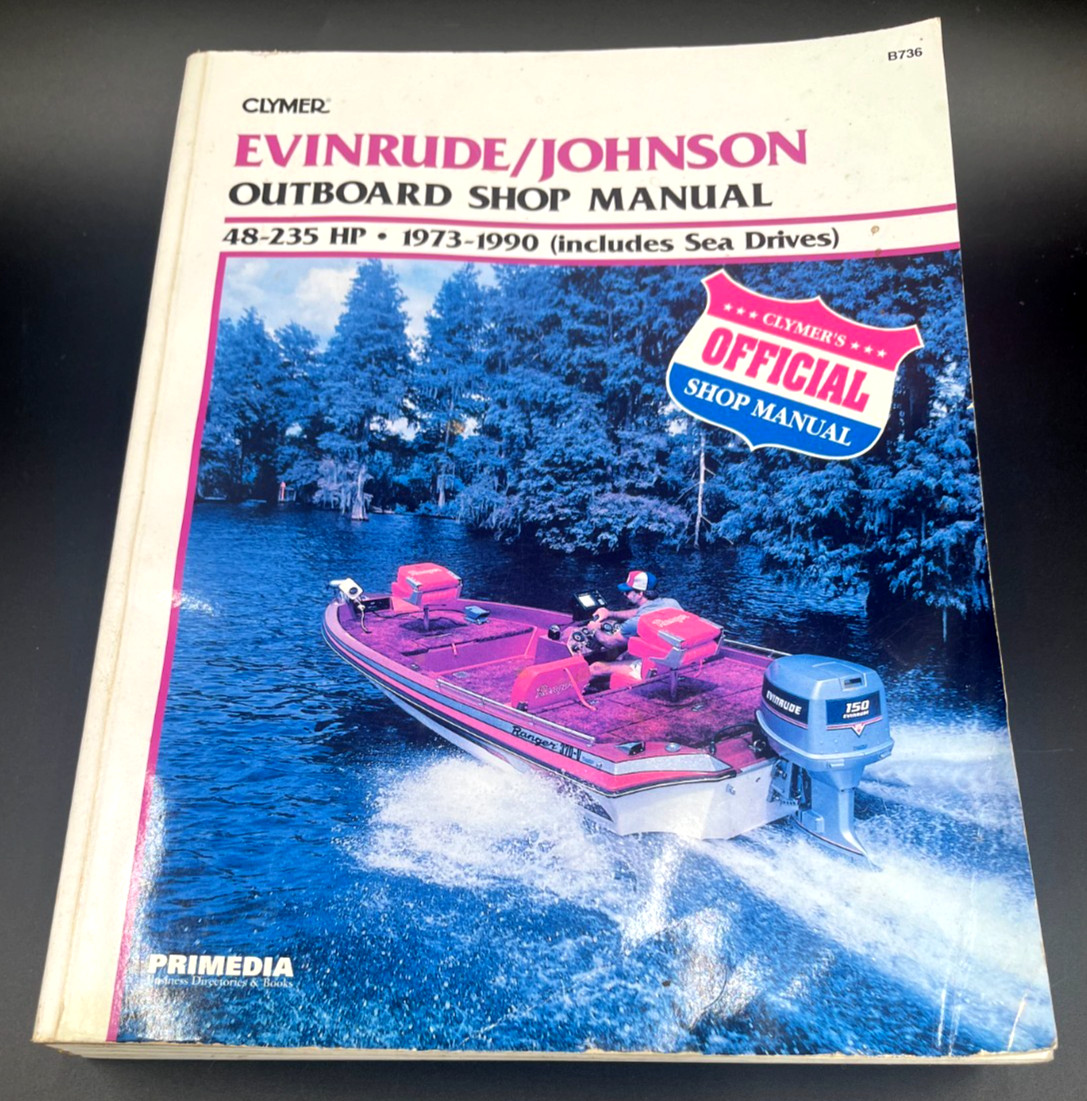 Clymer Evinrude Johnson Outboard Shop Manual 48-235 HP 1973-1990 Boat B736