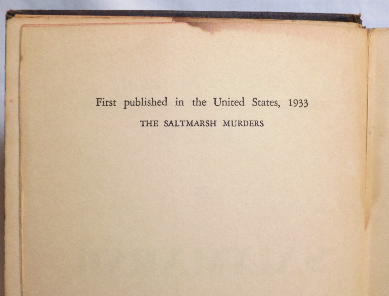 The Saltmarsh Murders by Gladys Mitchell, 1933 1st HC, Mrs. Bradley Mystery