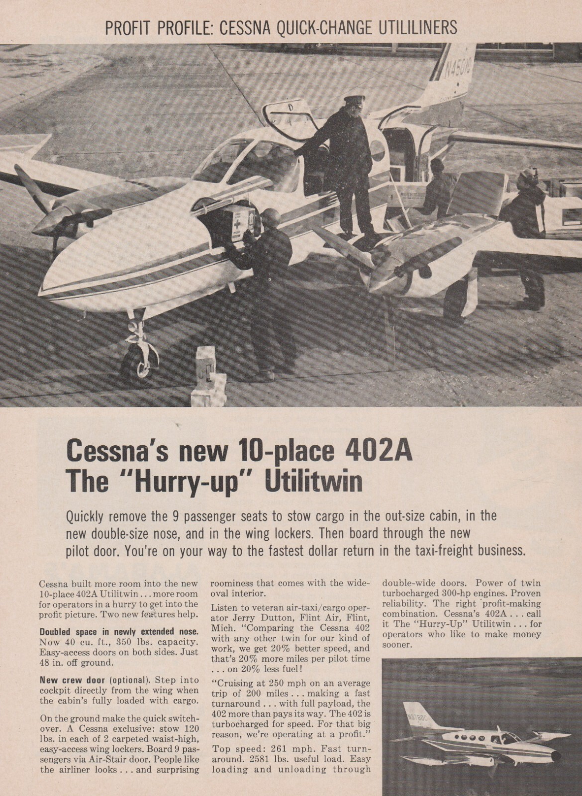 Aviation Print – Cessna 402A (1969)