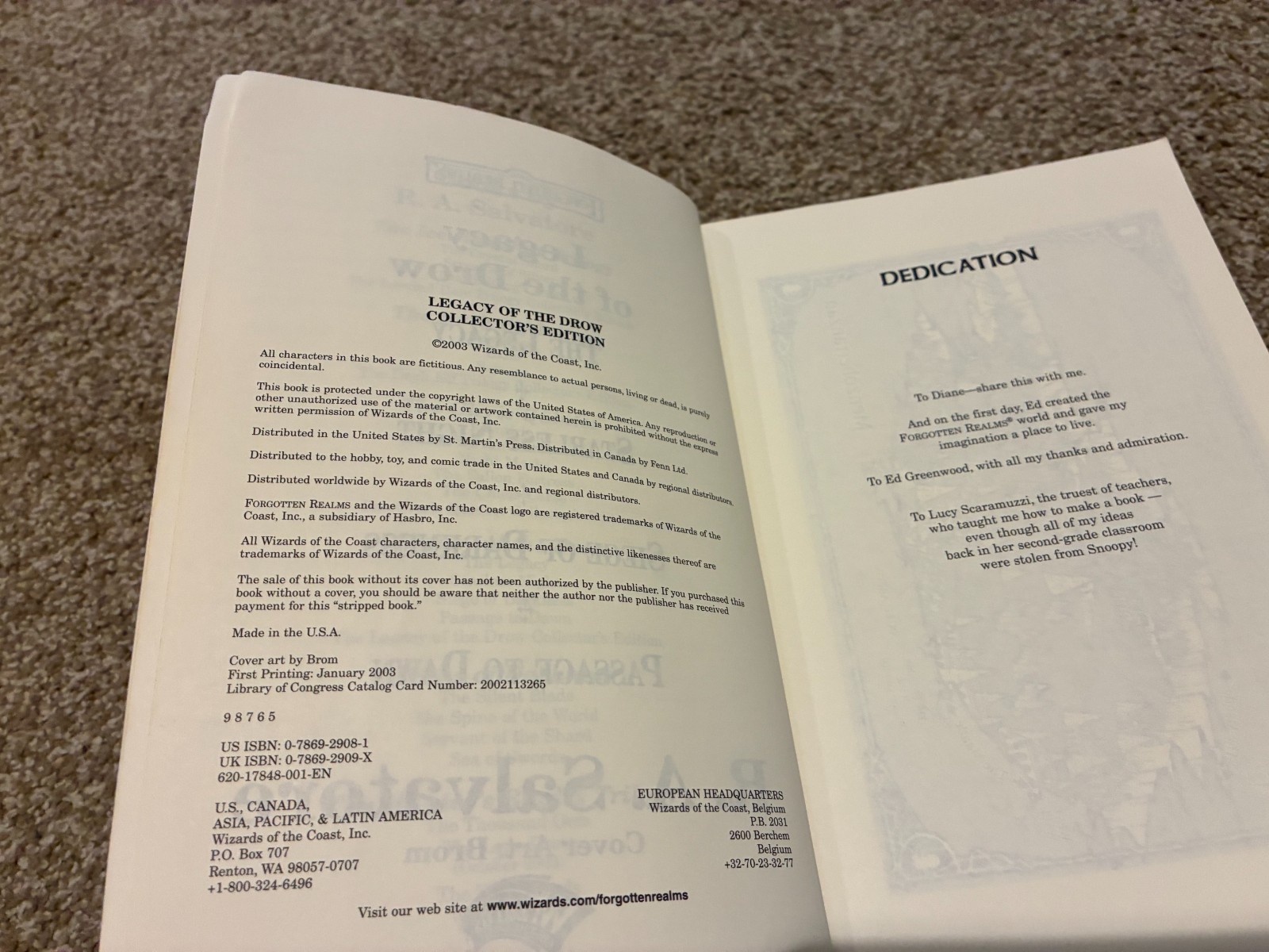 Legacy of the Drow – Collector’s Edition – R.A. Salvatore – RARE – Drizzt Series