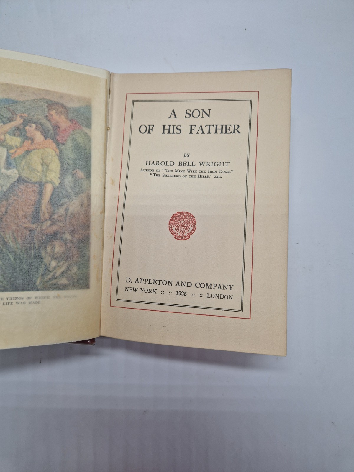 Harold Bell Wright A Son of His Father D. Appleton Hardcover 1925
