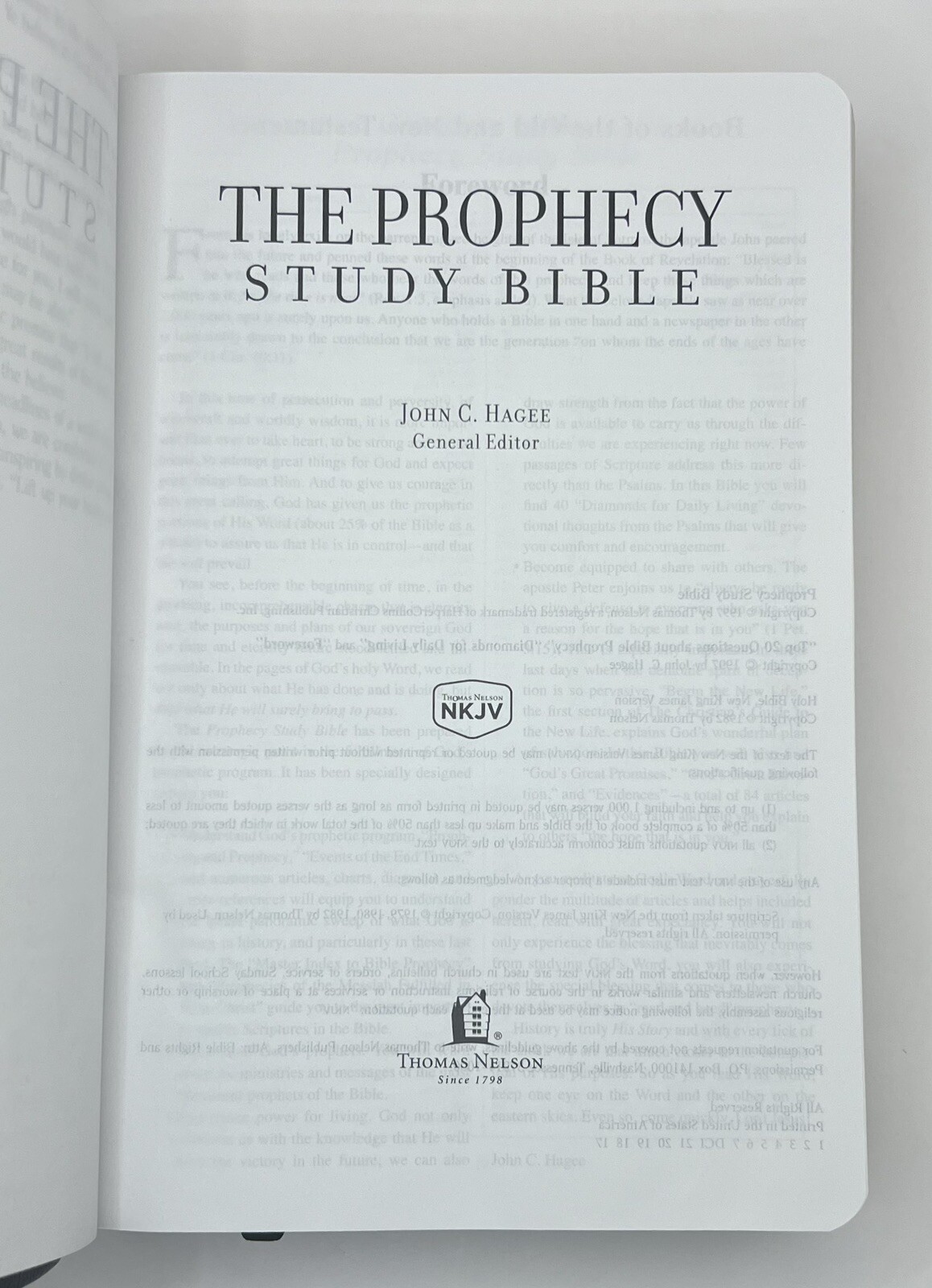 Signed Prophecy Study Bible John Hagee NKJV Israel Revealed 7 Letters Apocalypse