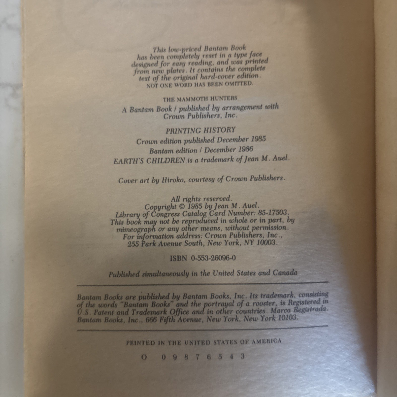 Earth’s Children Ser.: The Mammoth Hunters by Jean M. Auel (1986, Mass Market)