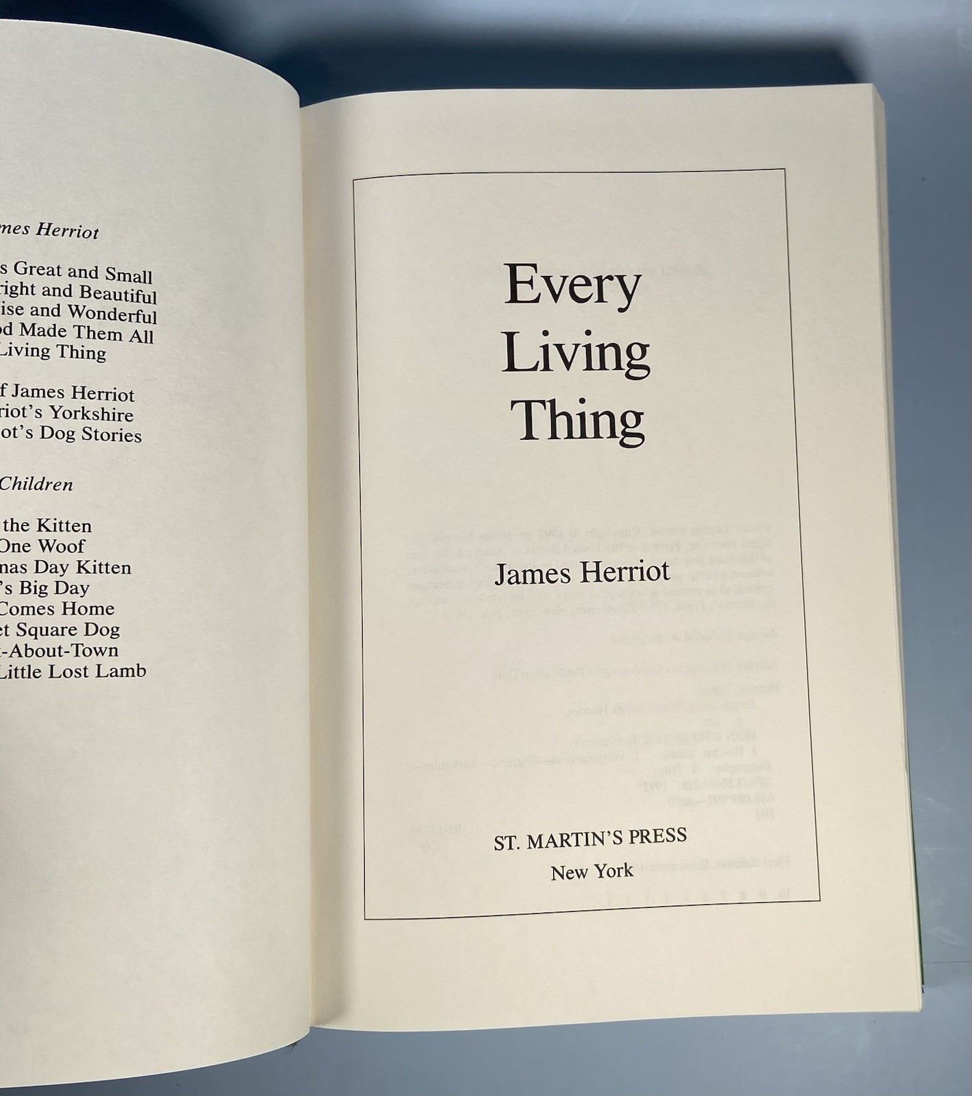 Every Living Thing James Herriot Hardcover First Edition&Print With Dust Jacket