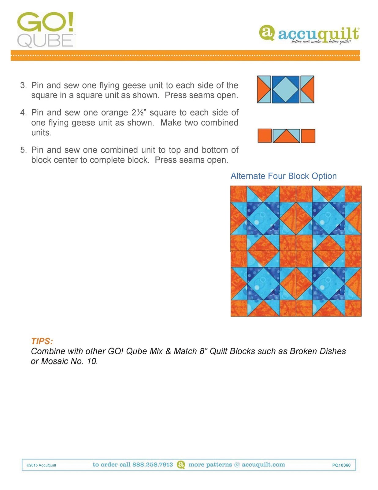 ACCUQUILT GO QUBE 8″ Block Patterns Manual – LOOP FASTENED – TOUGH JACKET