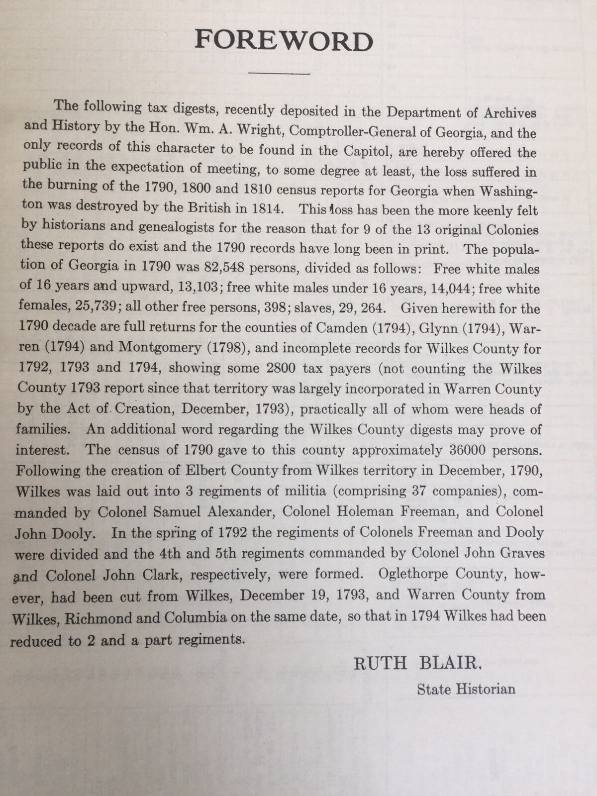 Early Tax Records of Georgia 1926 174 Pages Hard Back Book