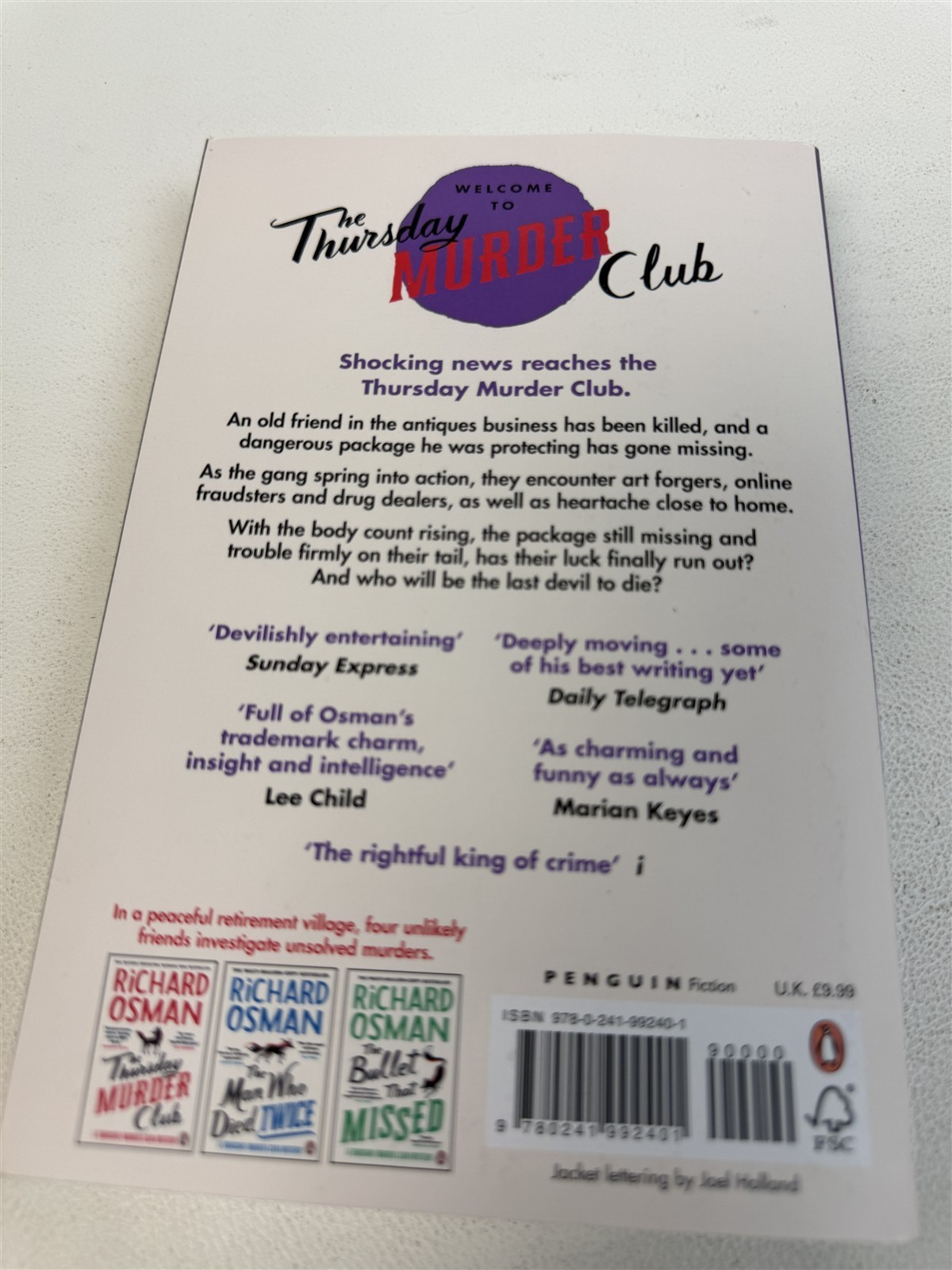 Richard Osman * Lot 3 Thursday Murder Club Bullet that Missed Last Devil to Die