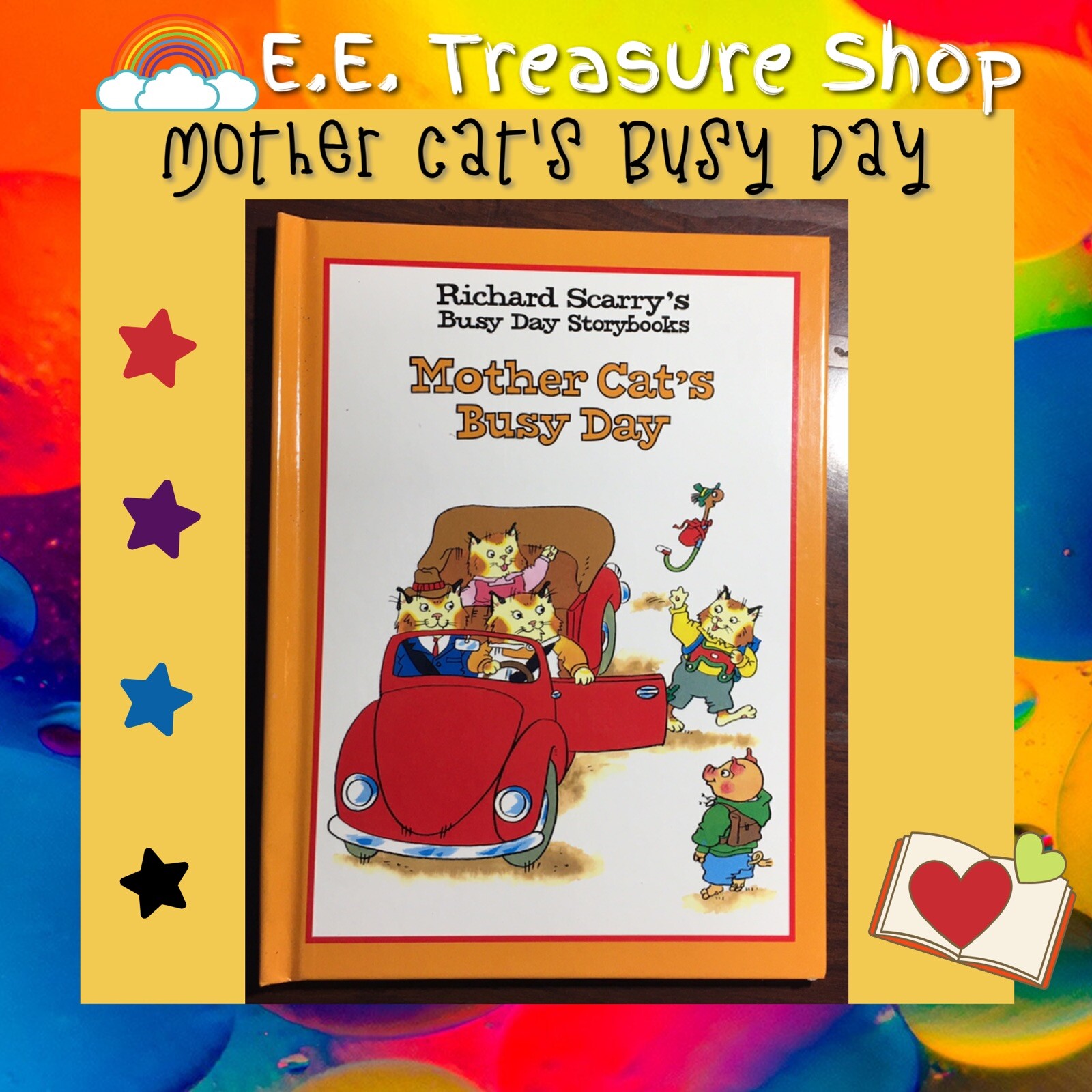 Richard Scarry Books, Set of 8, Vintage 1997, New Condition, Busy Day Storybooks