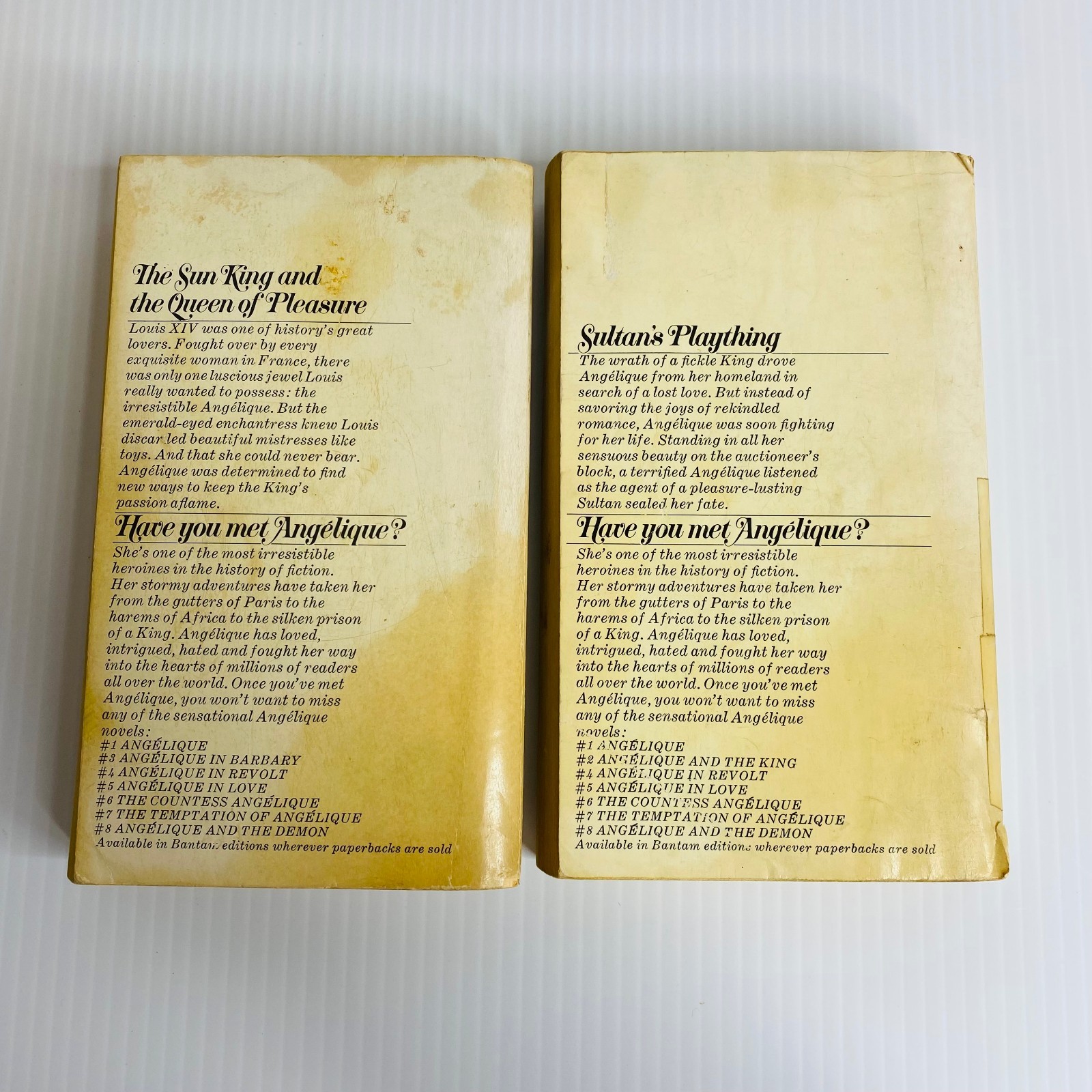 Sergeanne Golon – Angelique Books #2-8 (Lot of 7) Vintage Bantam Romance PB