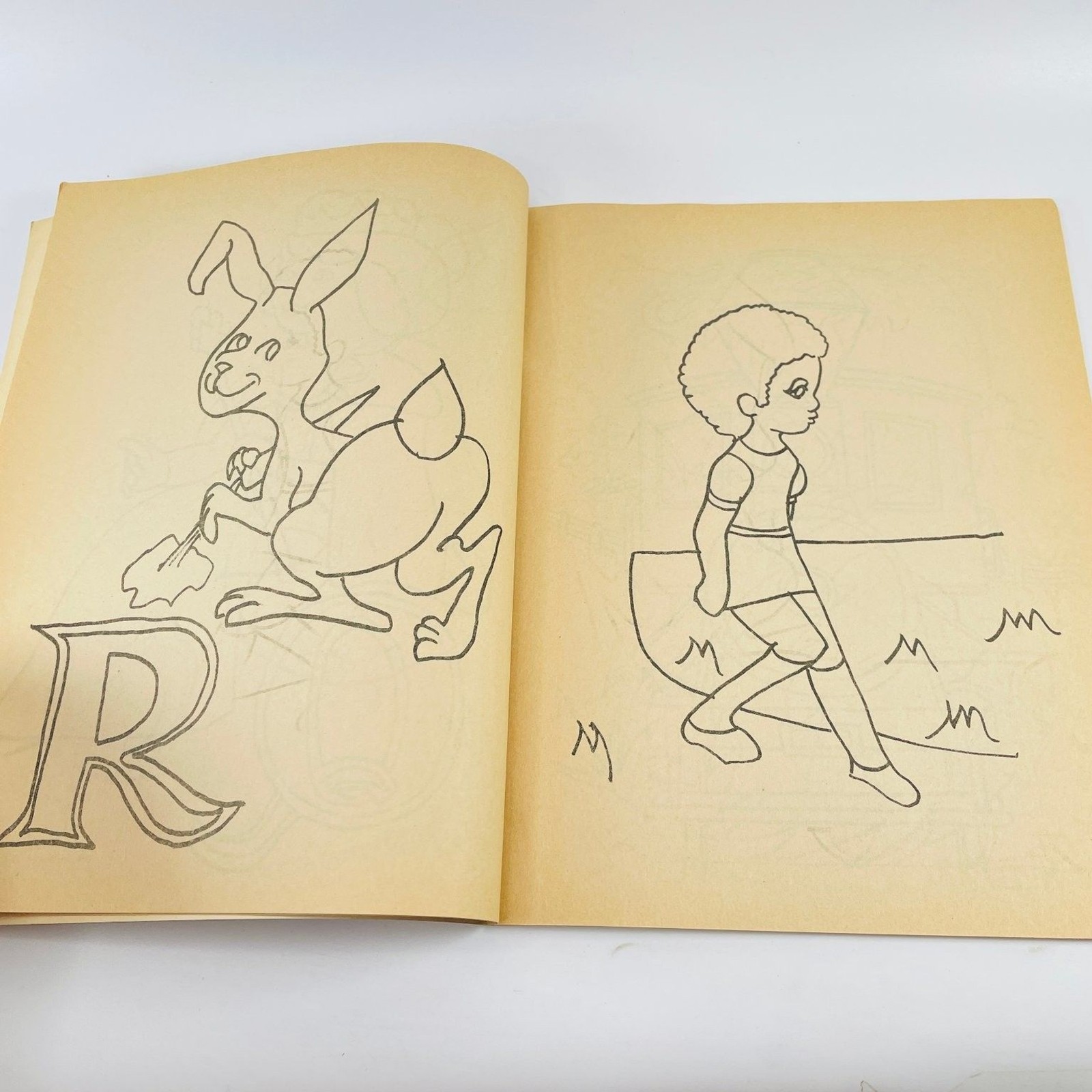 ABC Coloring Book Vintage 1970s Paperback Modern Promotions USA Uncolored