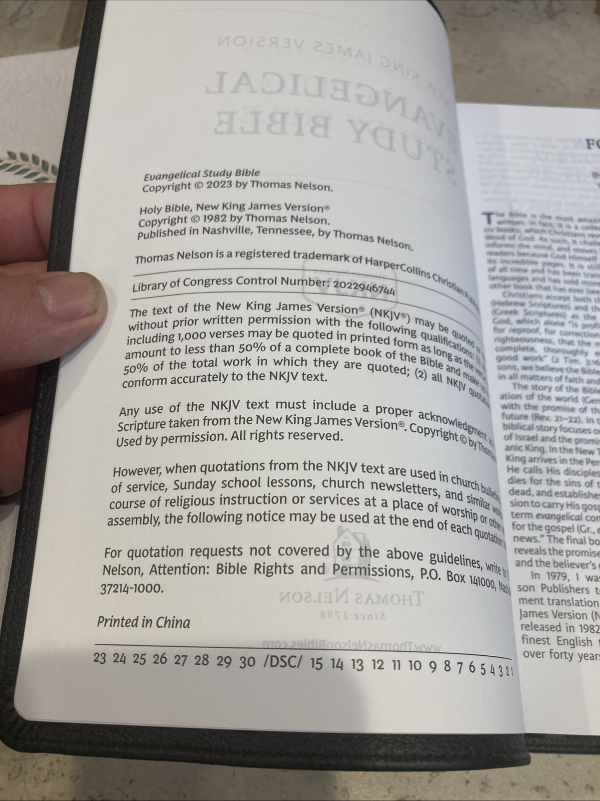 NKJV Evangelical Study Bible Genuine Leather Black – 10.5 FONT SIZE – RED LETTER