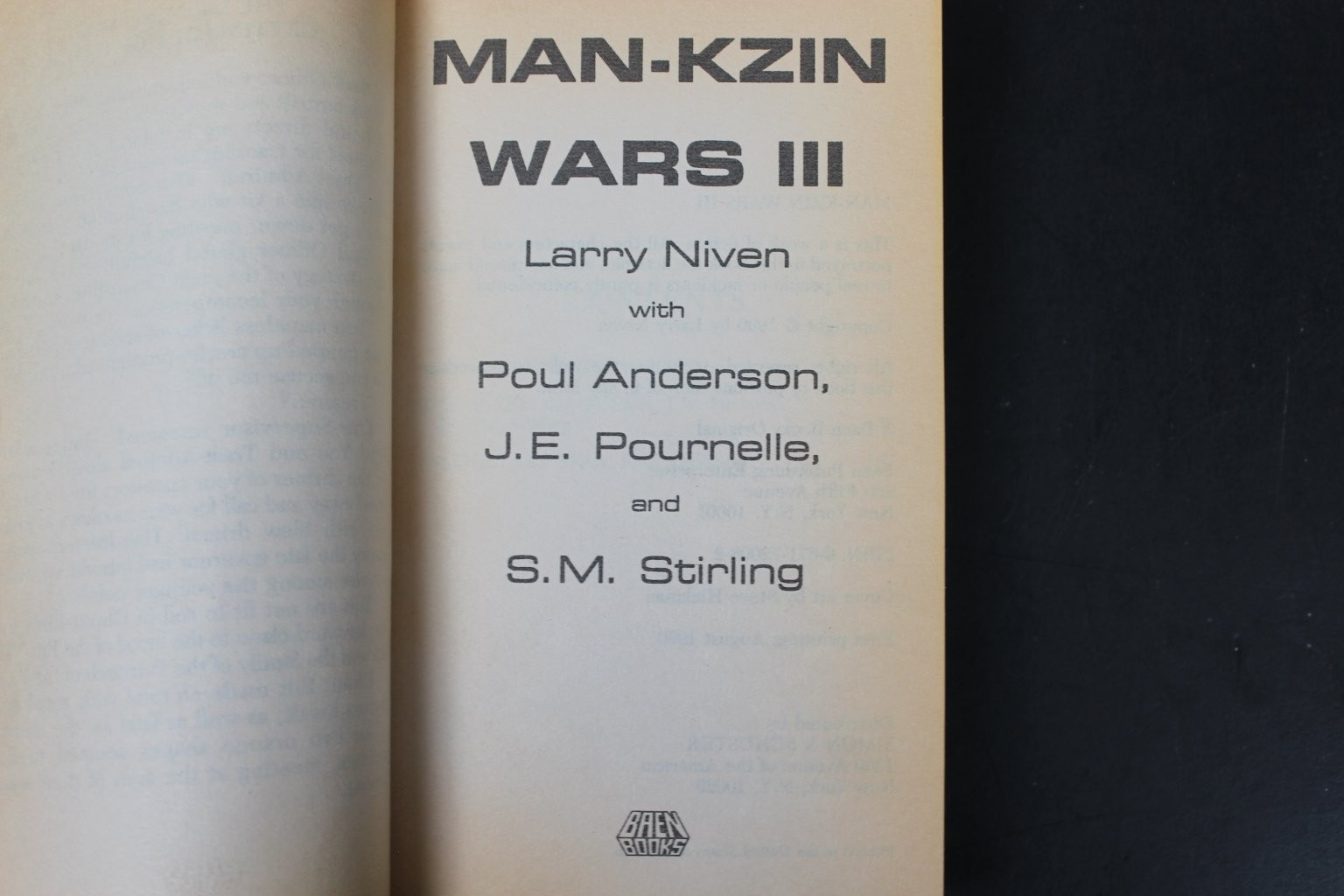 Man-Kzin Wars III Larry Niven Poul Anderson 1990 Science Fiction Baen Books VG