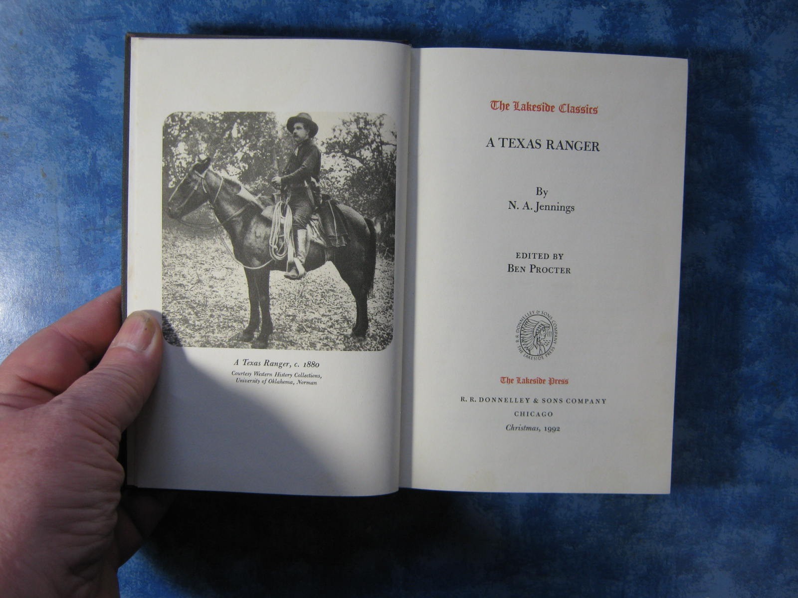 A TEXAS RANGER The Lakeside Classics N.A. JENNINGS HC 1992 Illustrated VGC