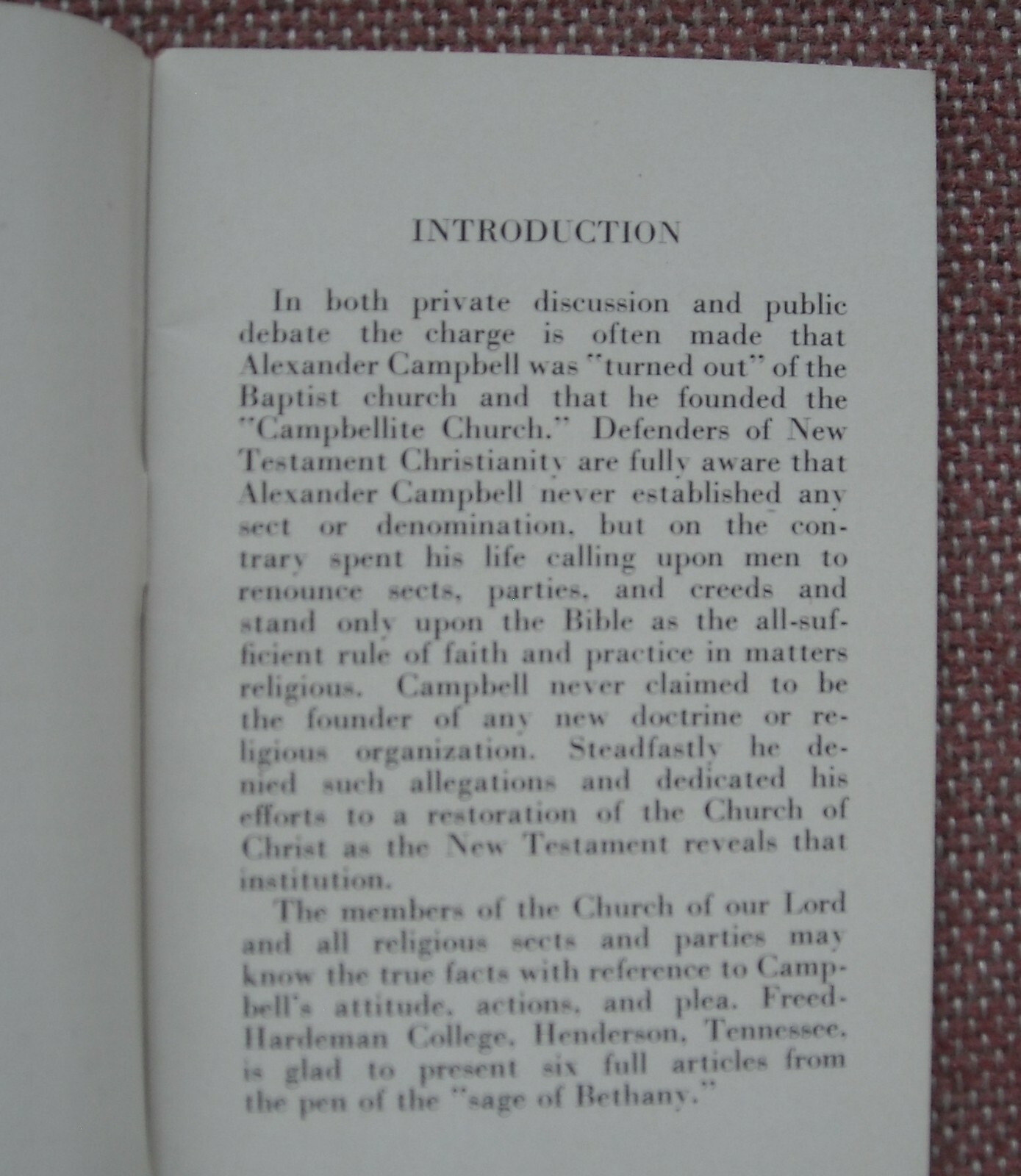 ANECDOTES, INCIDENTS, AND FACTS ~ ALEXANDER CAMPBELL ~ 1947 ~ 47 PAGES ~ SCARCE