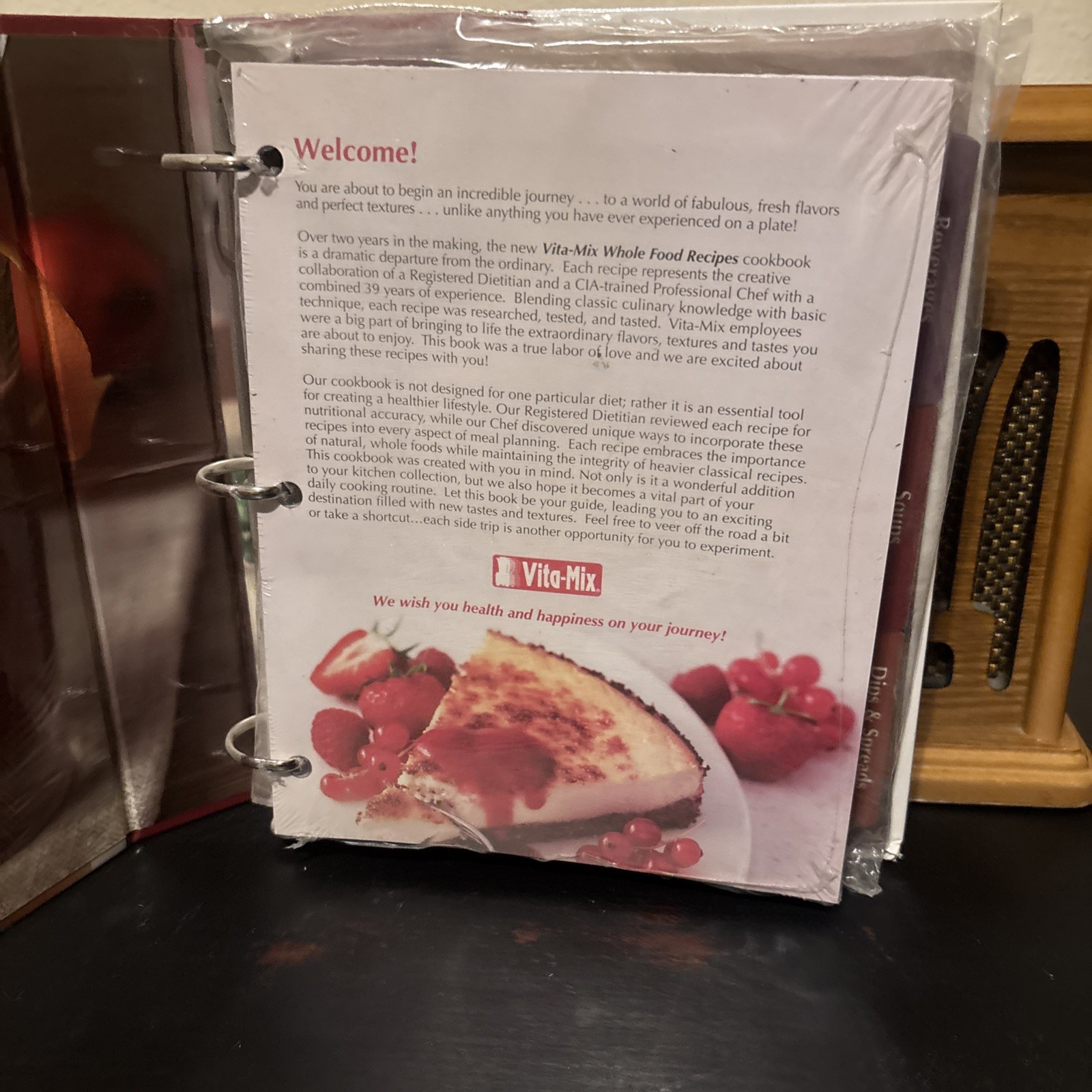 Vita-Mix Whole Food Recipes 3-Ring Binder Sealed 2009 USA
