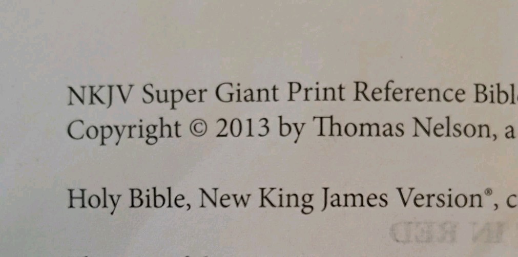 Super Giant Print Bible-NKJV – Imitation Leather, Nelson – NO BOX, GOOD Cond