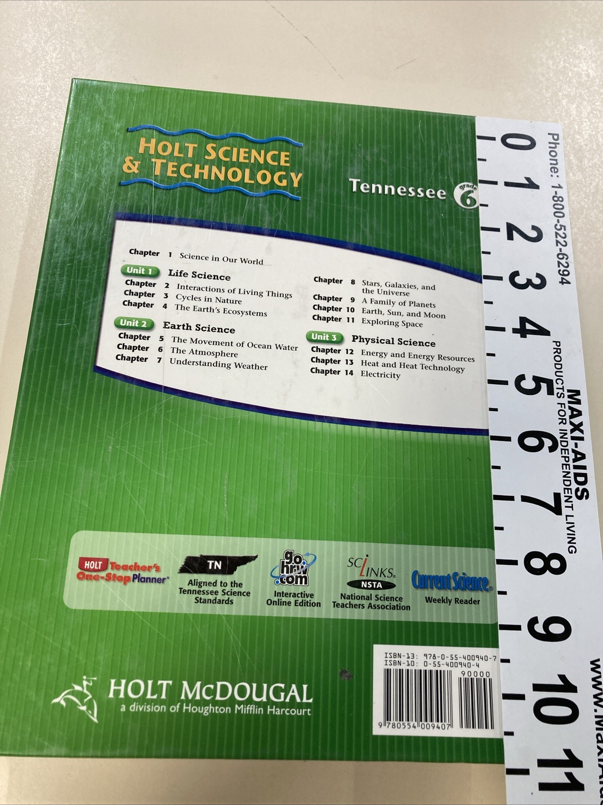TN Holt Science & Technology Grade 6 Teachers Edition HC Holt McDougal 2010 VG