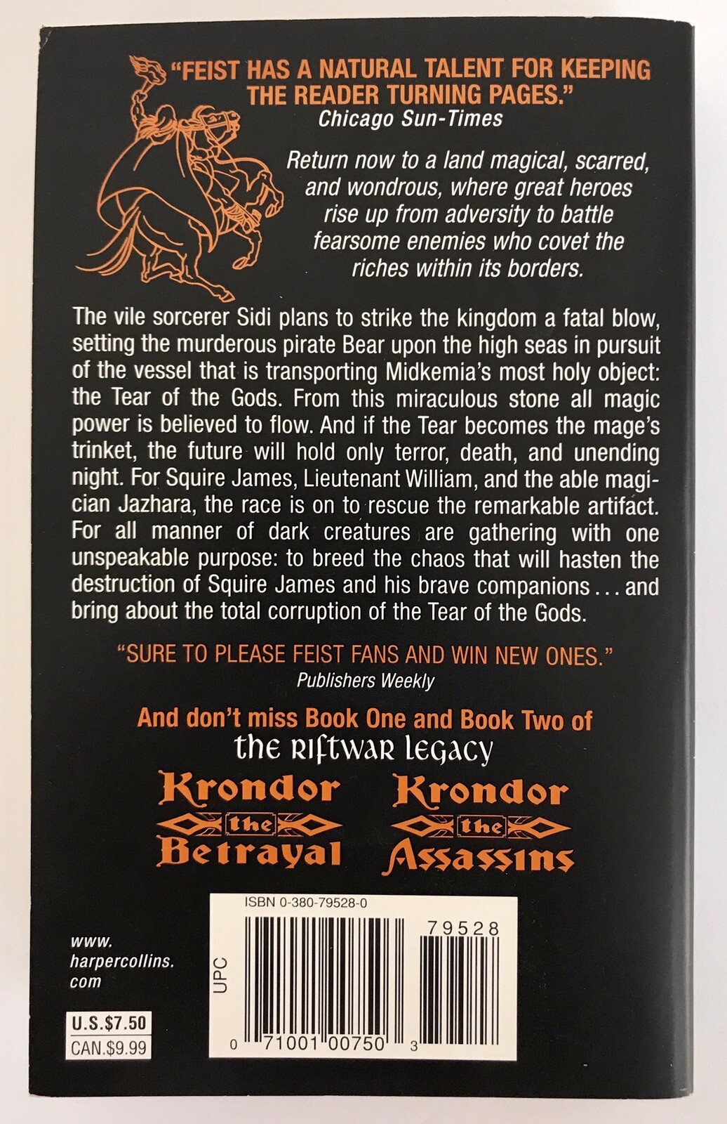 Riftwar Legacy: Krondor : Tear of the Gods Book 3 by Raymond E. Feist