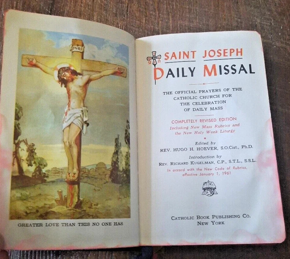 Saint Joseph Daily Missal Rev. Hugo H. Hoever 1961 Revised Edition Catholic Book