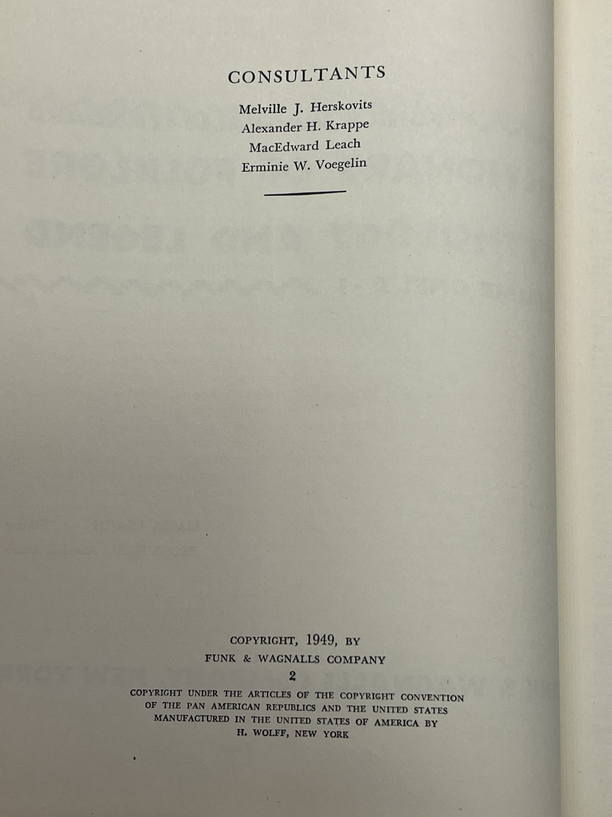 Funk & Wagnalls Standard Dictionary of Folklore, Mythology and Legend Vol 2 1949