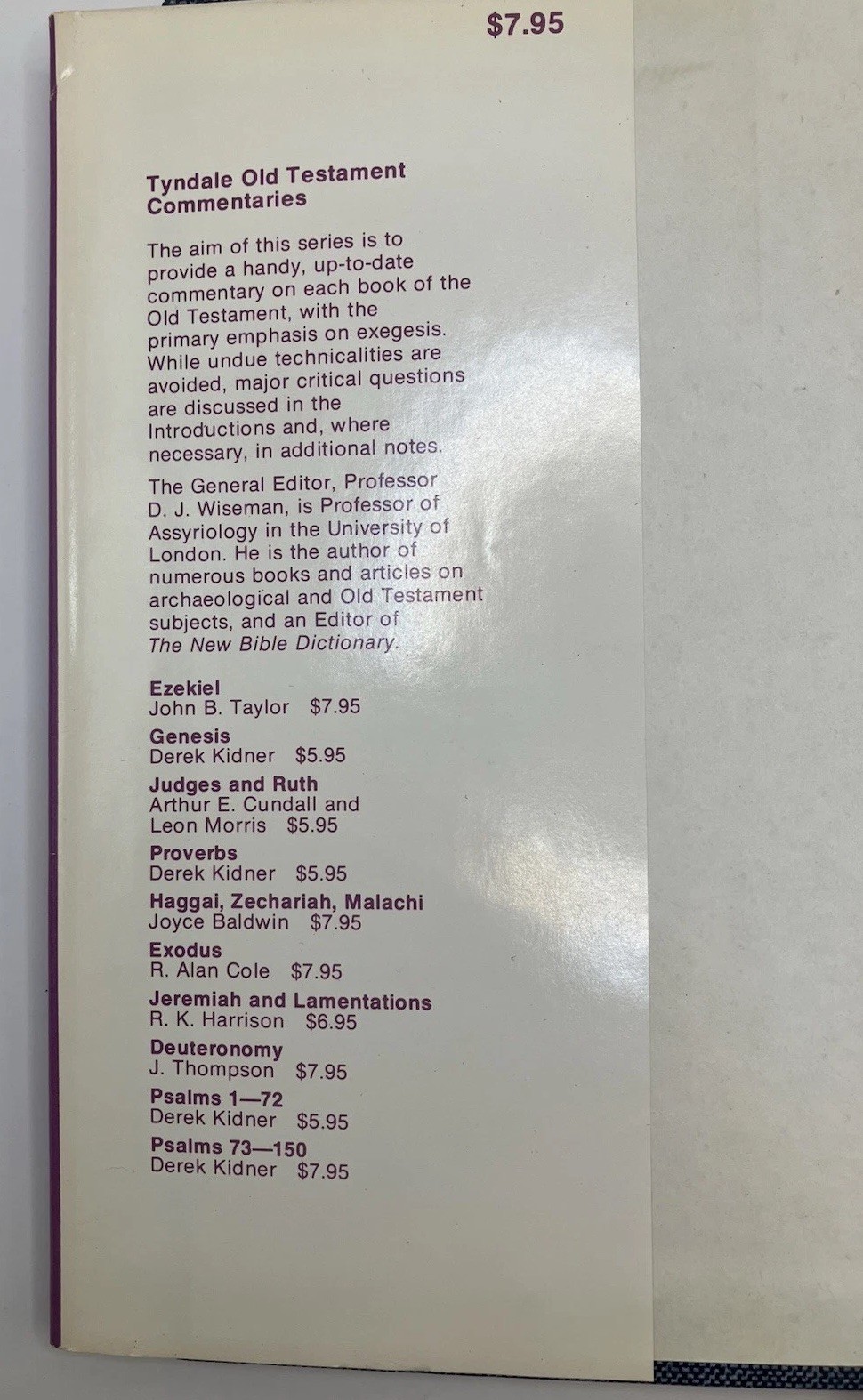 2 Exodus HC 1973 R Alan Cole Tyndale Old Testament Commentary InterVarsity Press