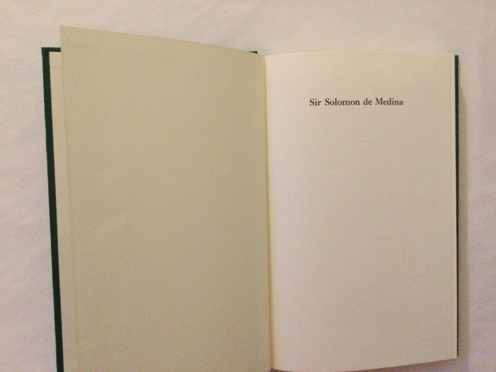 SIR SOLOMON DE MEDINA By Oskar K. Rabinowicz – Hardcover