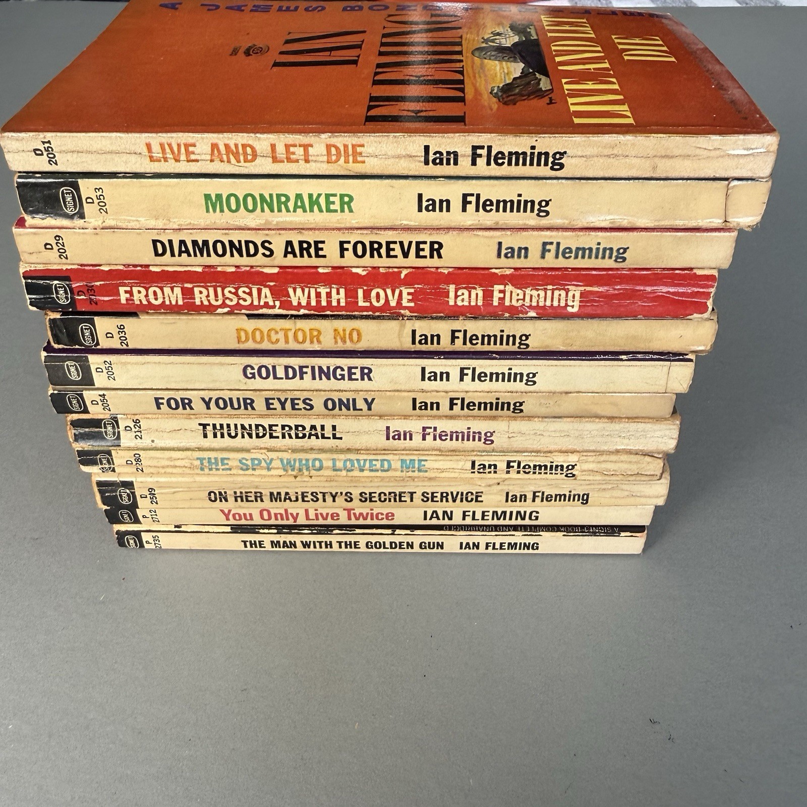 Vintage Ian Fleming James Bond Paperbacks 1960s – Lot of 12 Some 1st Ed. Nice!