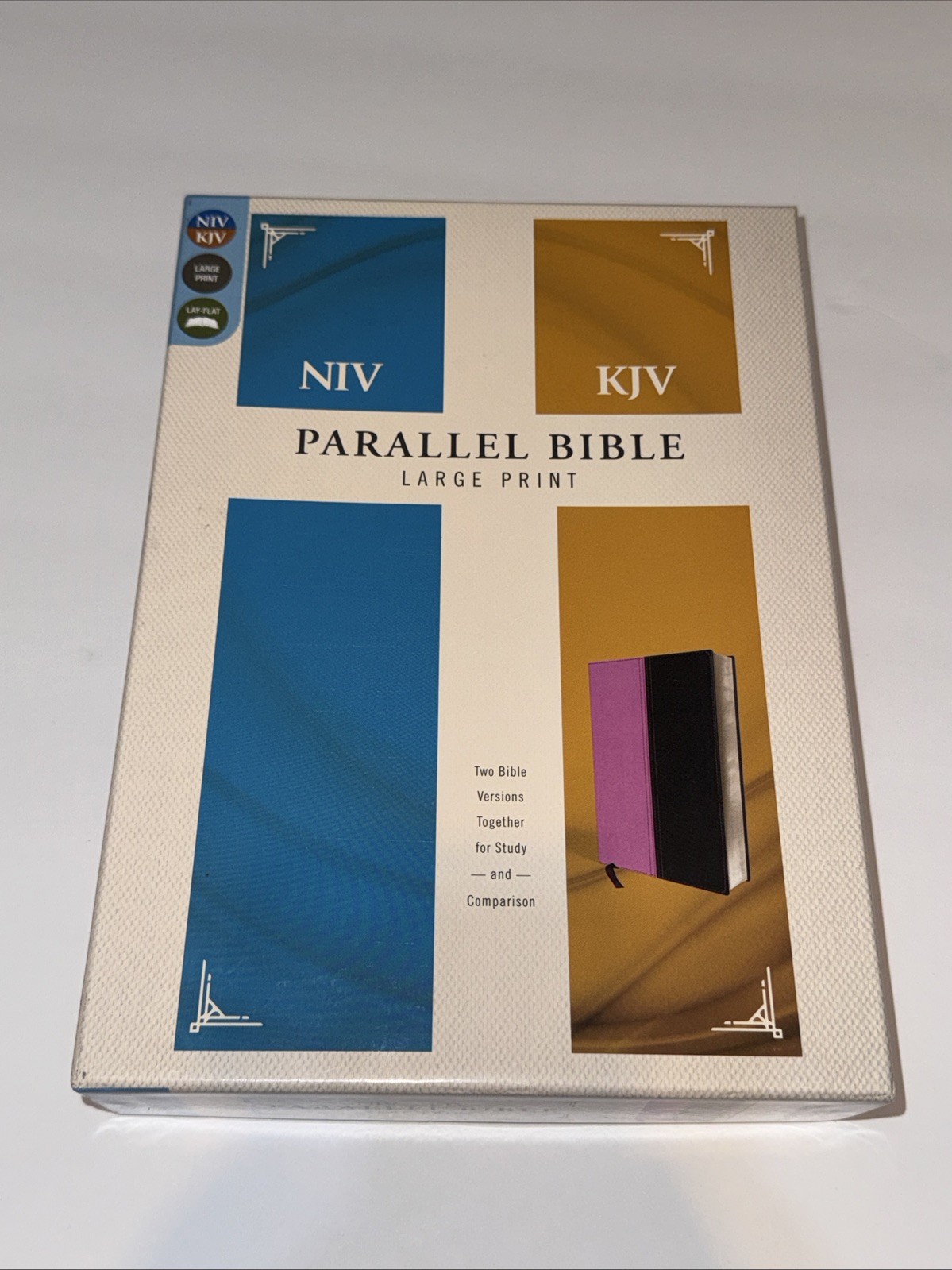 NIV, KJV, Parallel Bible, Large Print, Leathersoft, Pink/Brown: The World’s Two