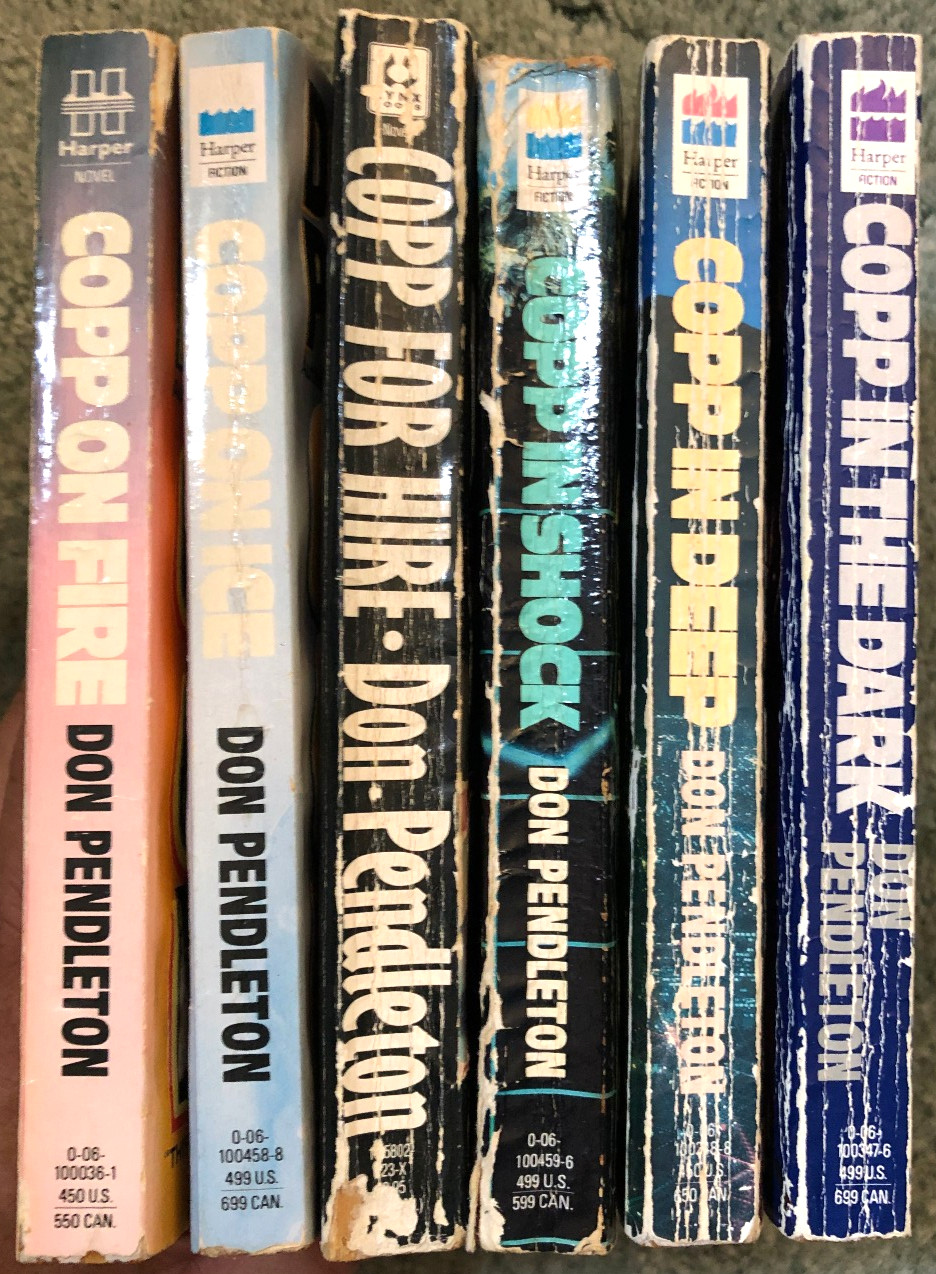 Don Pendleton, lot of 6 Copp novels, Copp for Hire, Copp on Ice, Copp on Fire