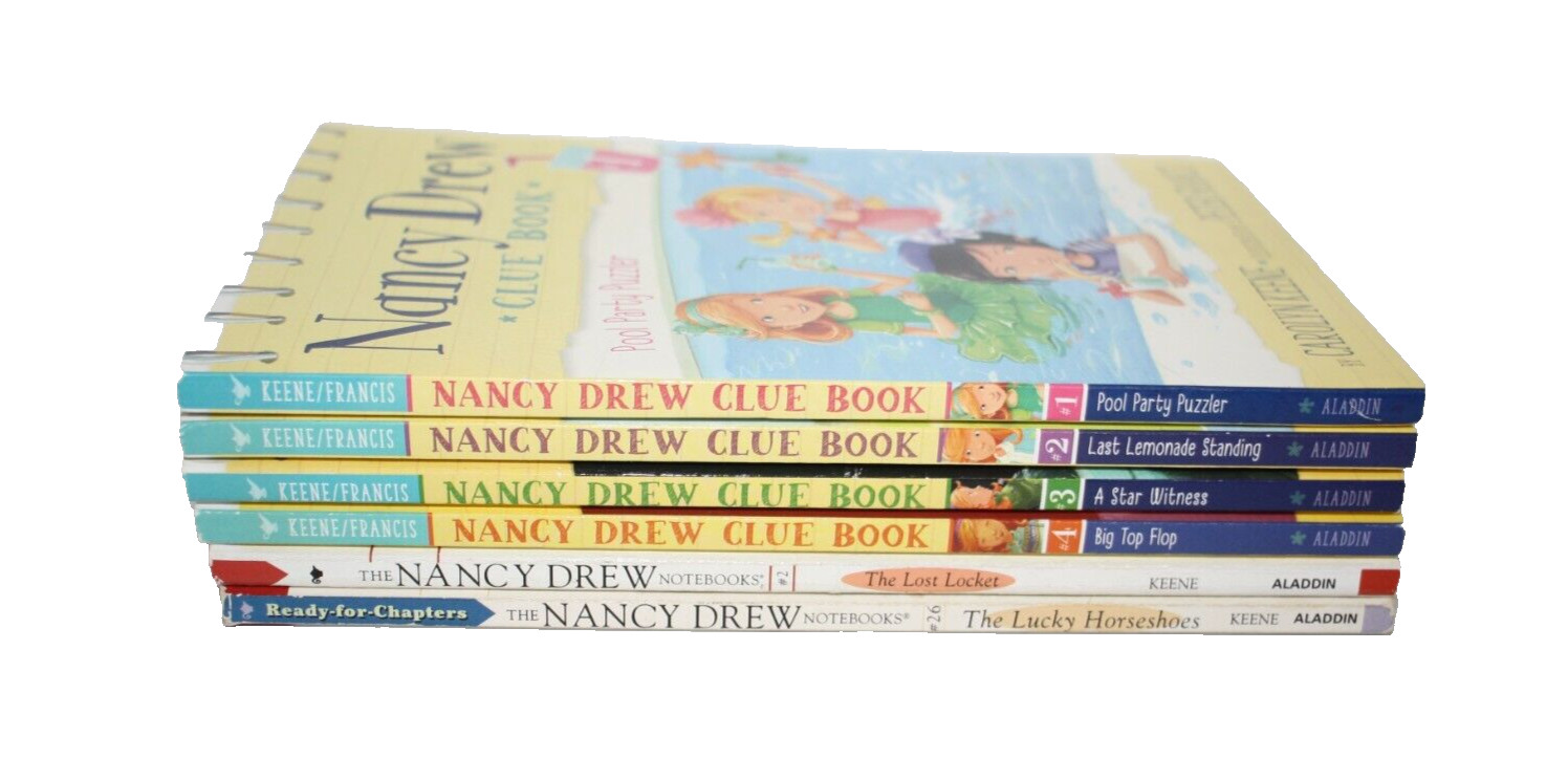 Nancy Drew Clue Books & Notebooks Clue Crew Carolyn Keene Paperbacks Lot Of 6