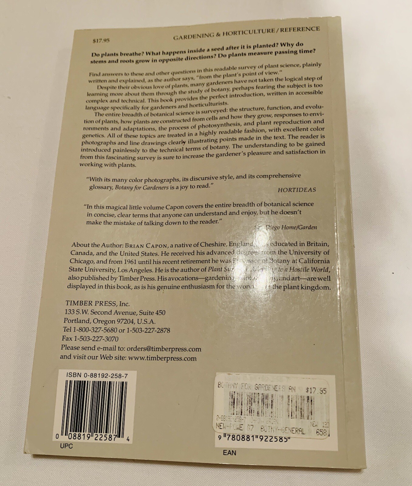 Botany for Gardeners : An Introduction and Guide Paperback Plant Gardening