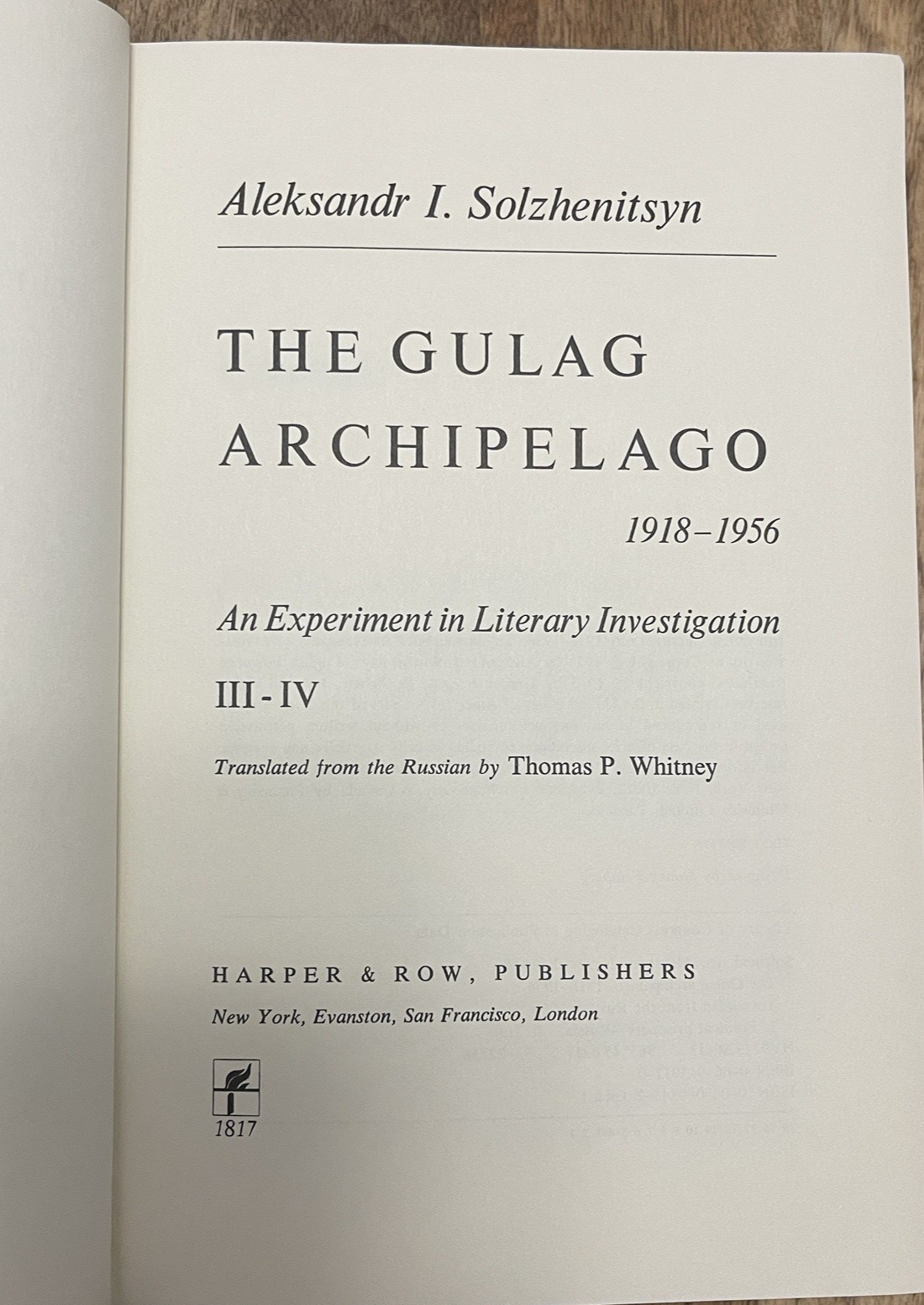 The Gulag Archipelago Complete 3 Vol Set 1st Edition Harper & Row Solzhenitsyn
