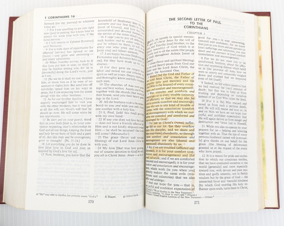 The Amplified Bible Old and New Testament Zondervan 1984
