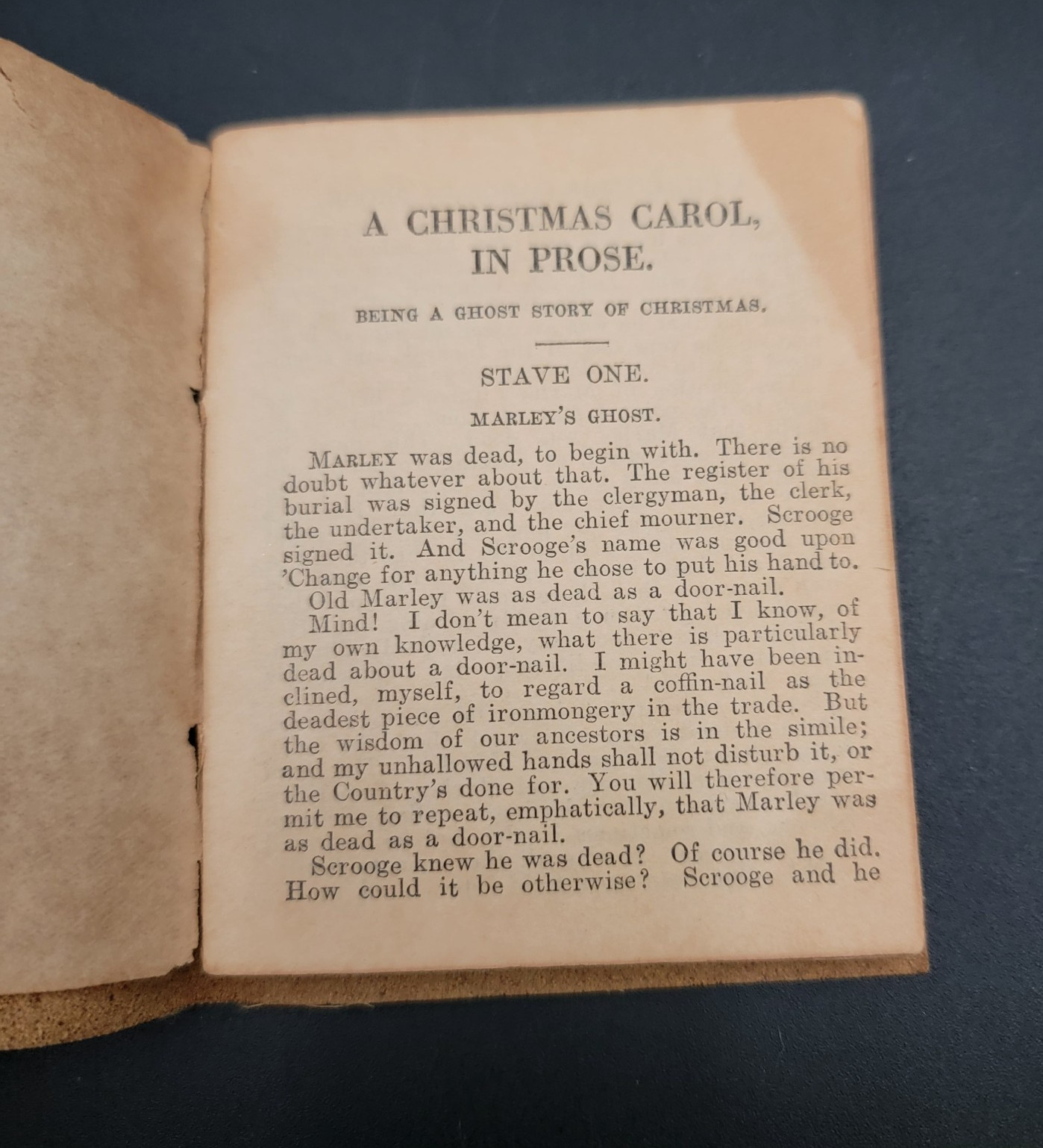Little Leather Library – A CHRISTMAS CAROL Charles Dickens Antique Book 1920’s