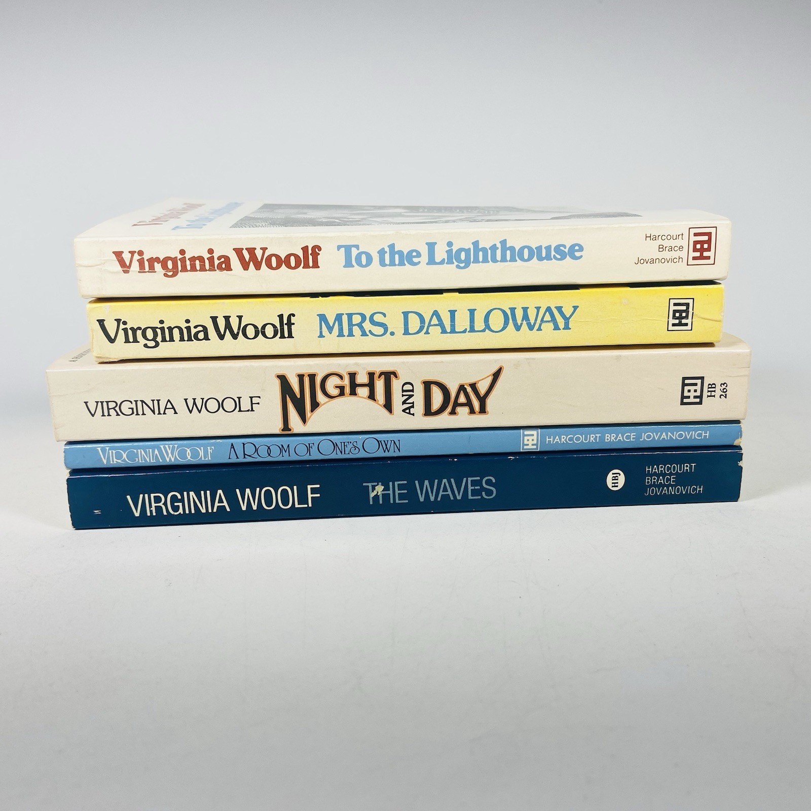 Virginia Woolf lot of 5: Mrs. Dalloway, To the Lighthouse, Waves, Night & Day…