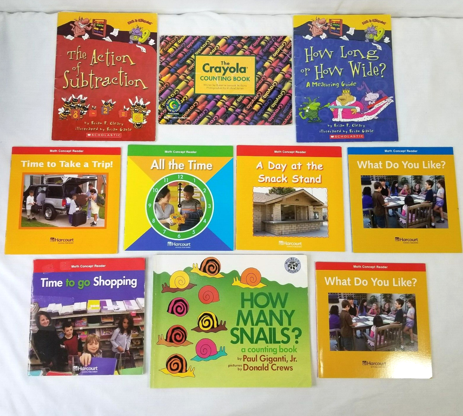 Kids Books About Math Concepts Lot 10 Telling Time Numbers Homeschool Classroom
