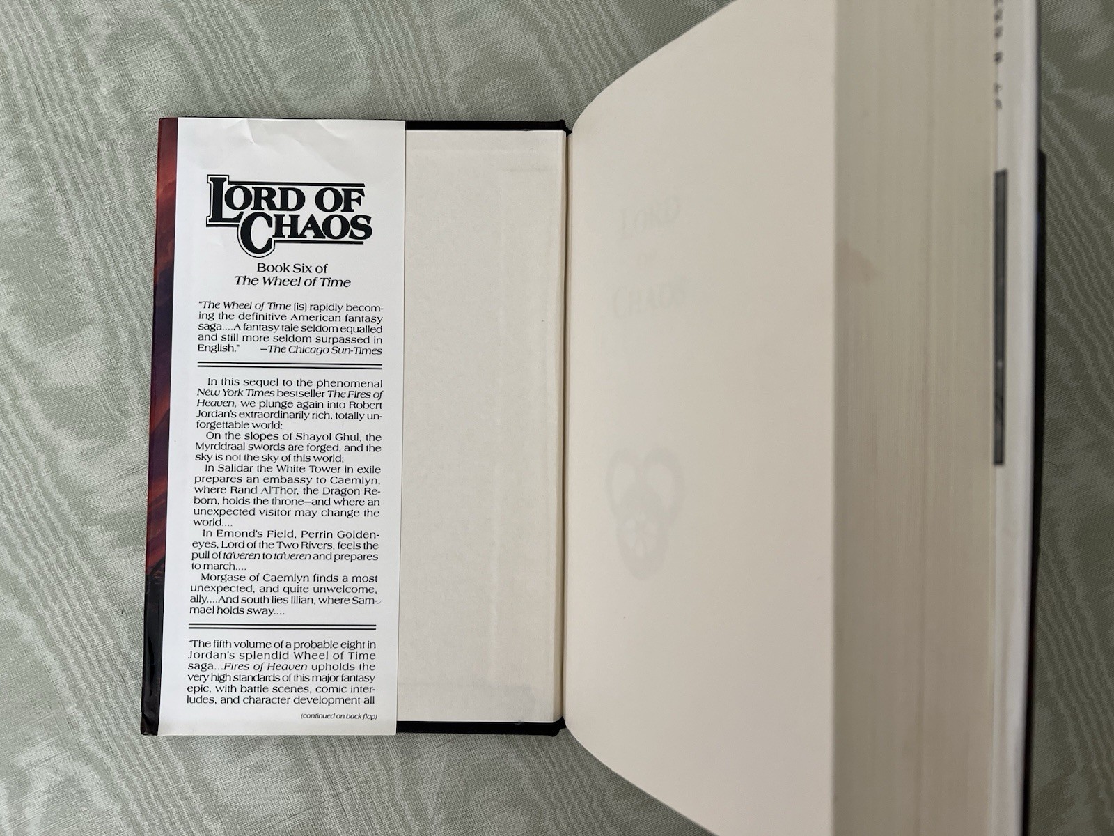 LORD OF CHAOS Wheel of Time Book Six 6 by Robert Jordan (1994 Hardcover)