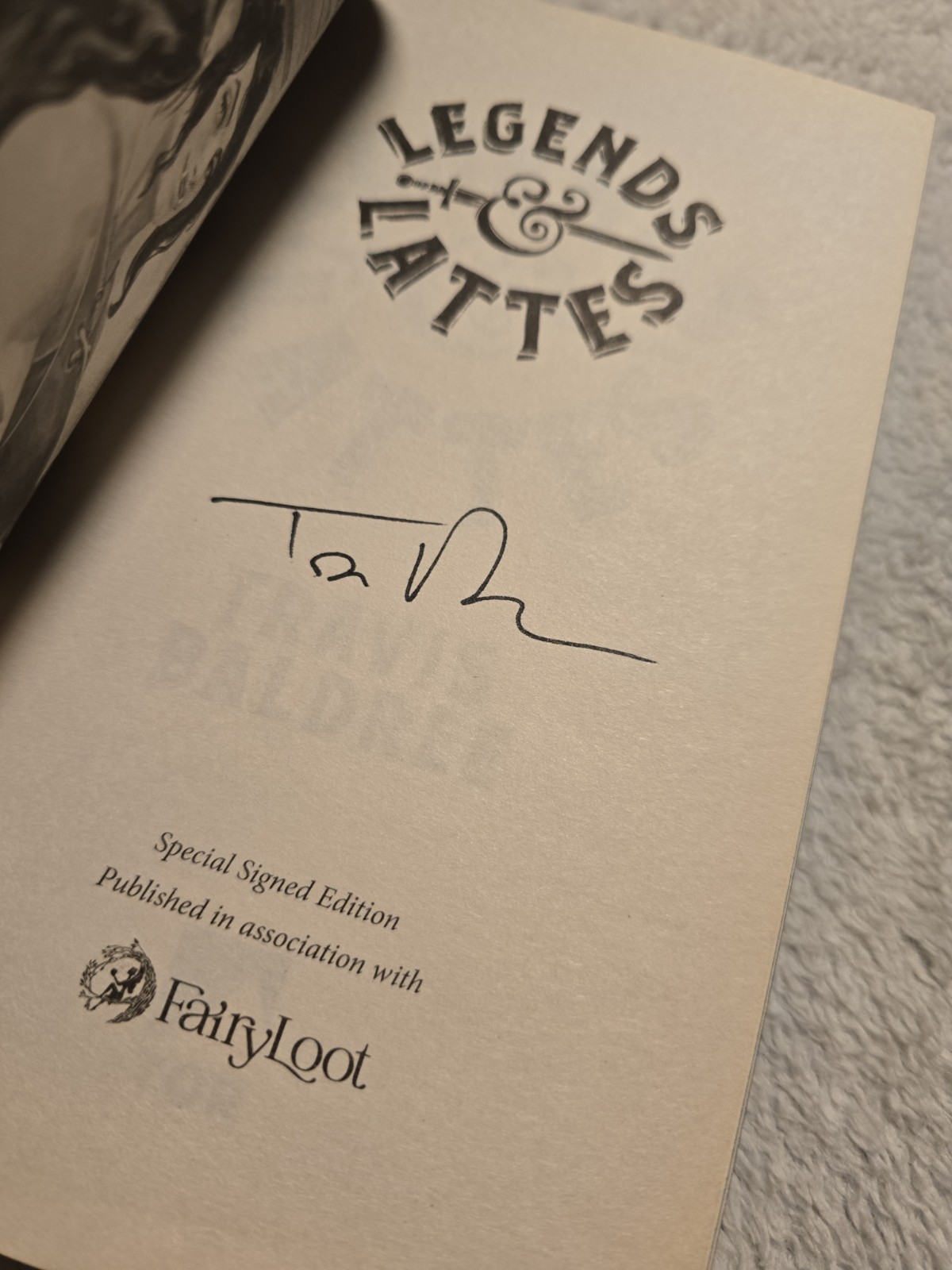 Fairyloot Legends & Lattes Bookshops & Bonedust Travis Baldree Signed