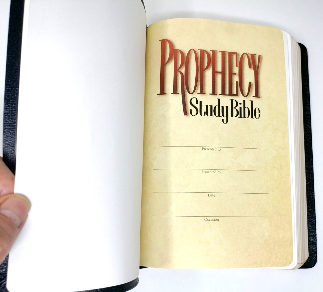 NKJV Prophecy Study Bible John Hagee Black Bonded Leather 1997 Thomas Nelson VG