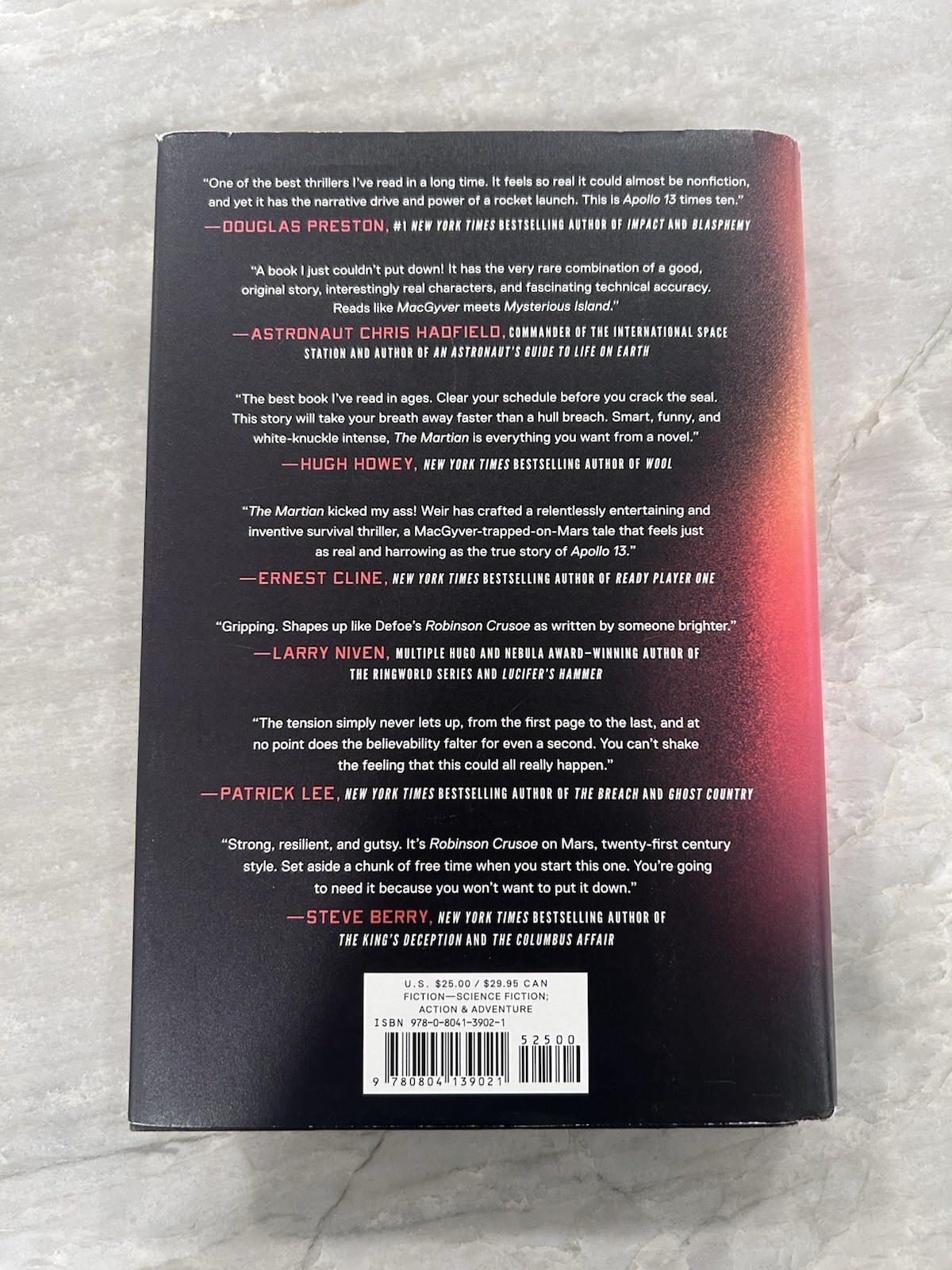 The Martian by Andy Weir (2014, Hardcover) First Edition/Late Print, VG, HC w/DJ