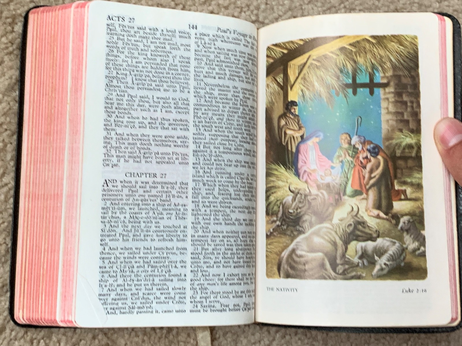 Bible world publishing company compact red letter 1950s 652 361 Morocco