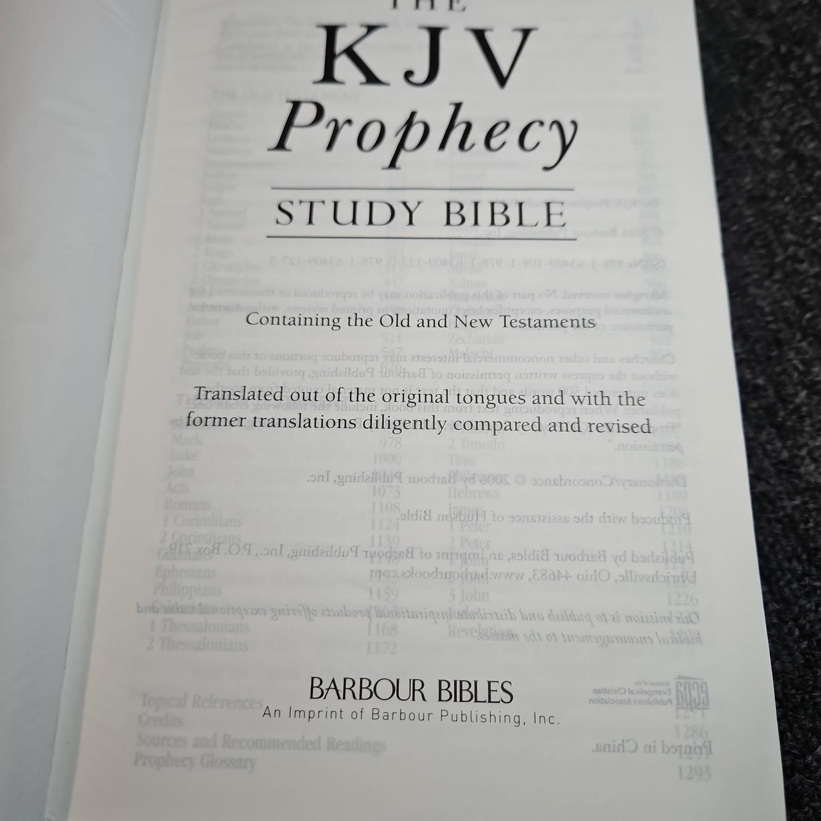KJV Prophecy Study Bible by Christopher D. Hudson (2016, Hardcover)