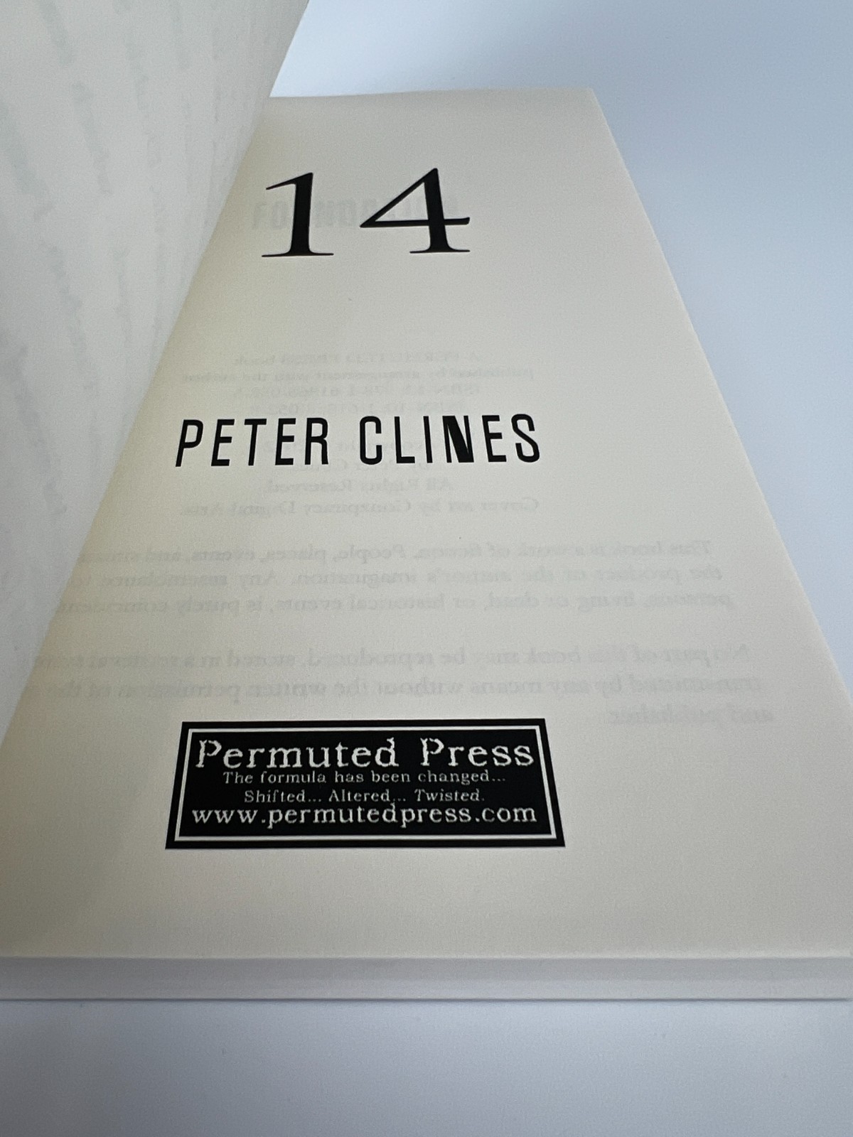 14 by Peter Clines – Permuted Press 2012 Paperback – Low Print Run Horror/Sci-Fi