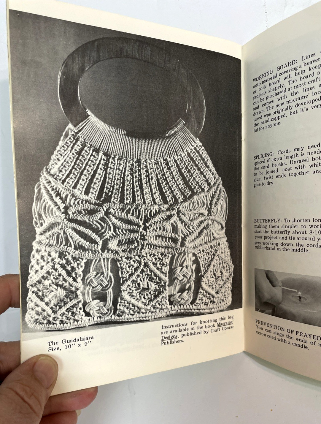 Handbook of Common Macrame Knots 1971 S-100 30 Pages Craft Course Publications