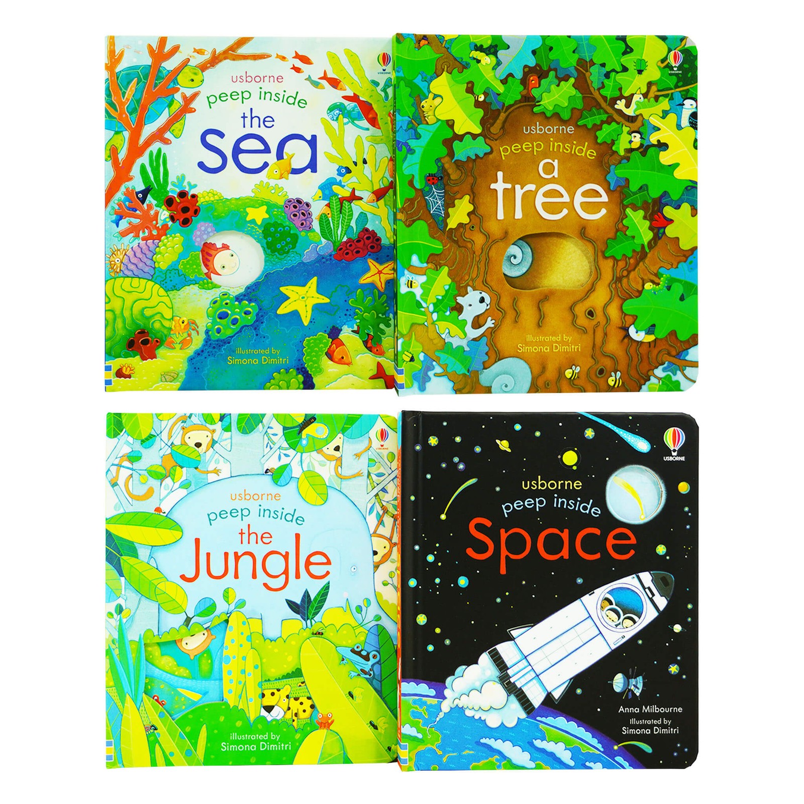 Usborne Peep Inside Gift Set 4 Board Books Set – Ages 3+ – By Anna Milbourne