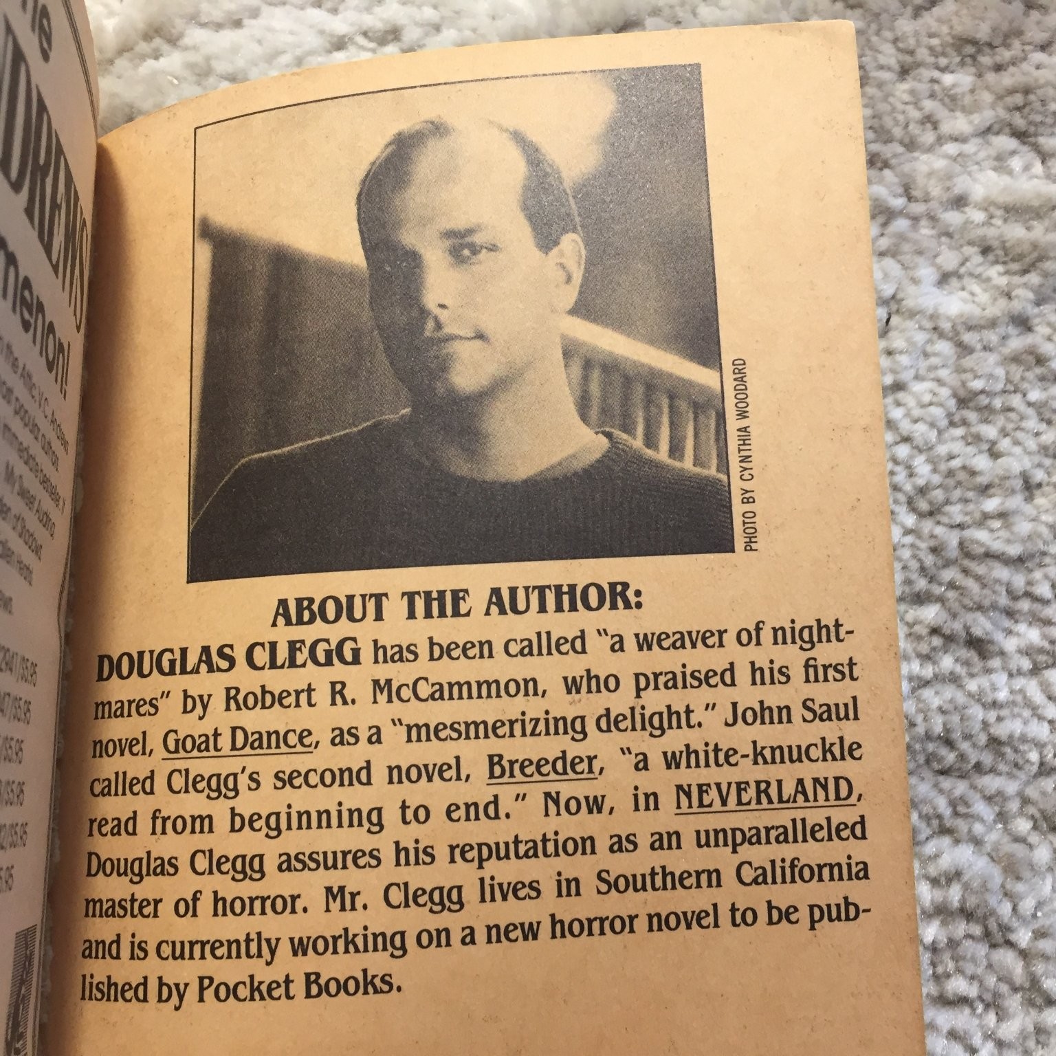 Neverland Douglas Clegg 1991 Pocket Books Coming Of Age Southern Gothic Horror