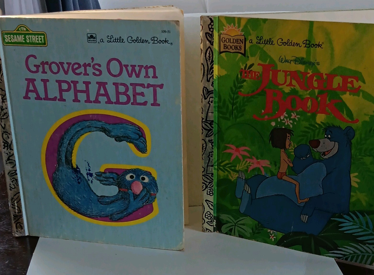 Golden Books Little Golden Books Lot 2 Hardcover Grover’s Alphabet/Jungle Book