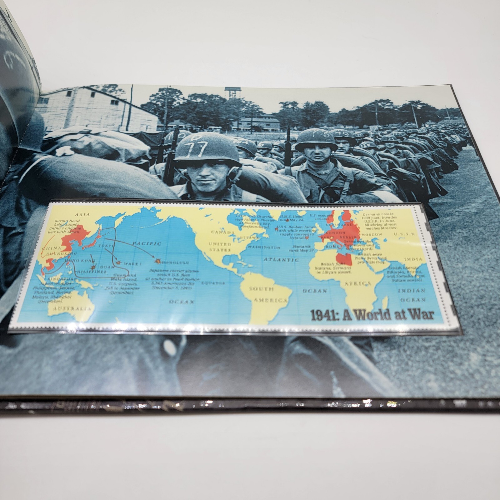 World War II Remembered 1941 Book With Us Postage Stamps 40 Pages